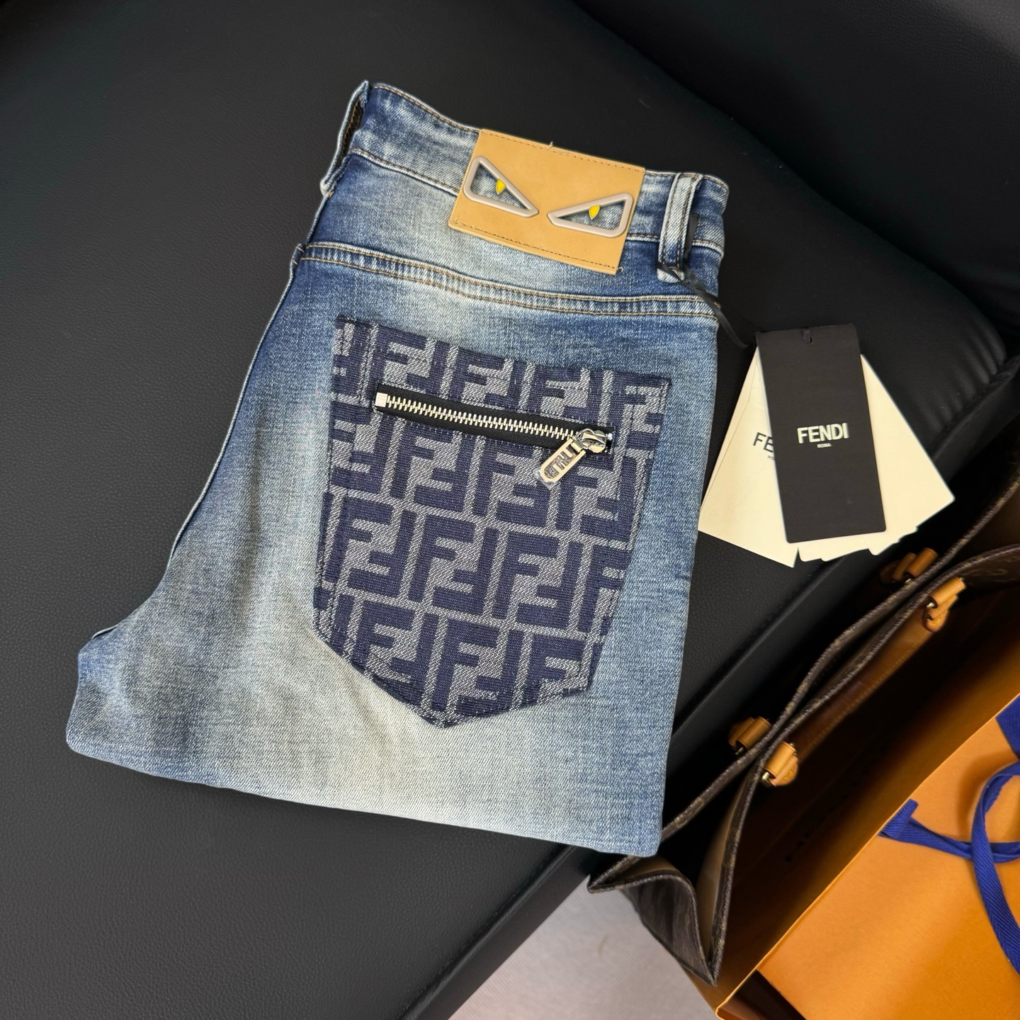 Export quality 🔥 Style number: D229 FENDI new summer washed printed fashion straight casual skinny jeans. Limited orde…