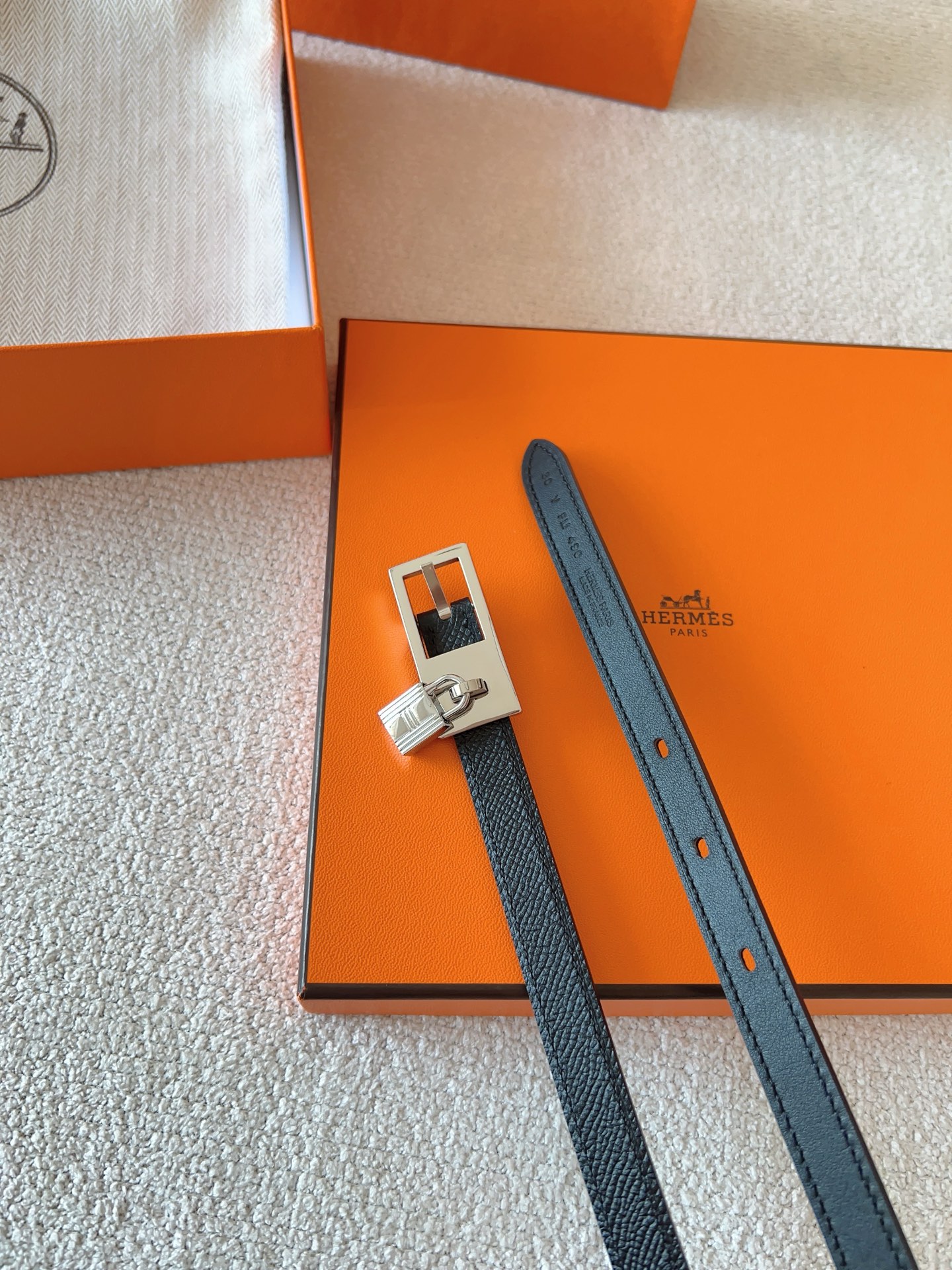 Hermes Swift & Epsom Leather Belt with Lucky Padlock Buckle - 1.5cm Width 6 i1737010665267 4729 0 5