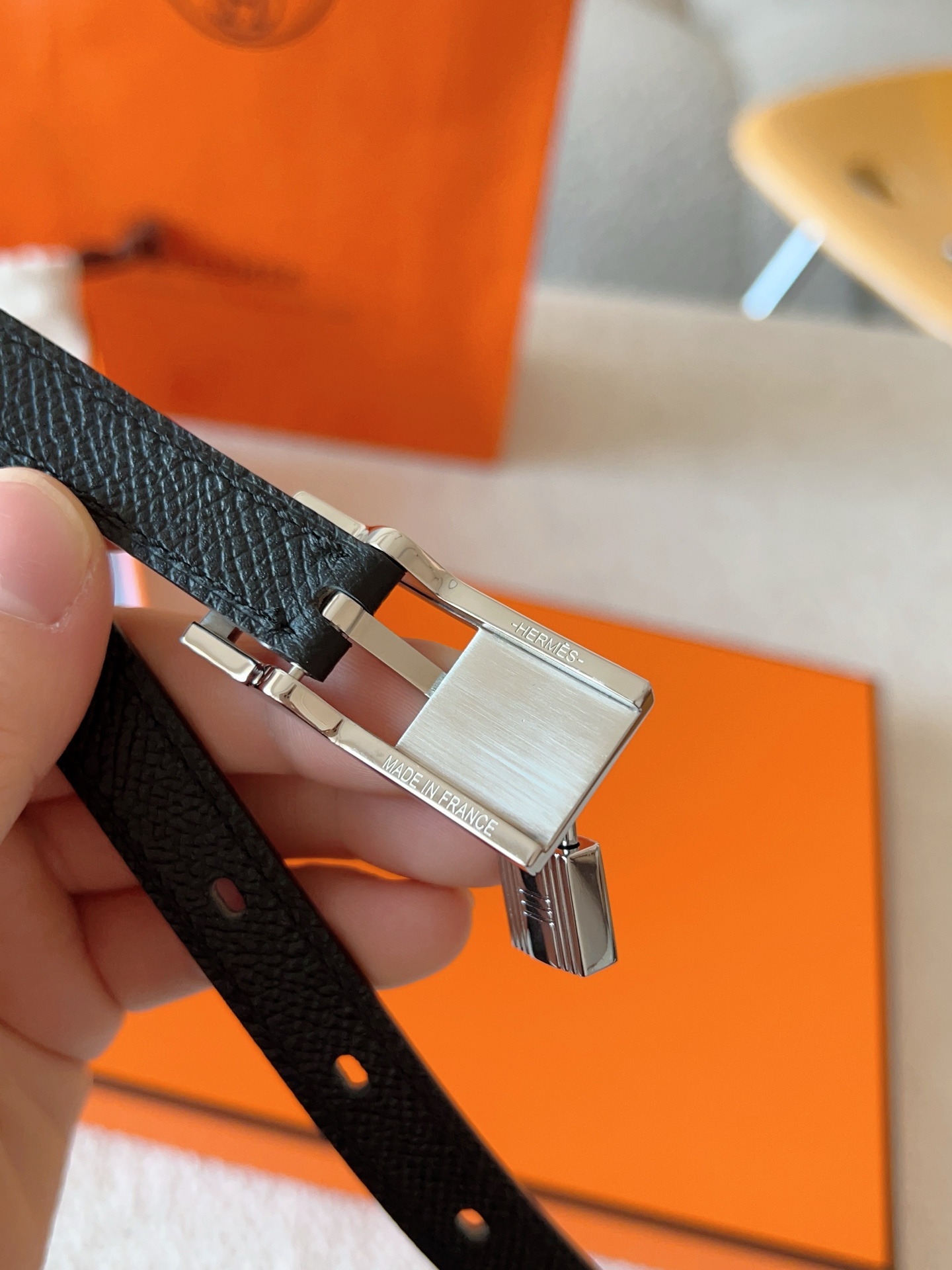 Hermes Swift & Epsom Leather Belt with Lucky Padlock Buckle - 1.5cm Width 7 i1737010665579 4793 0 6