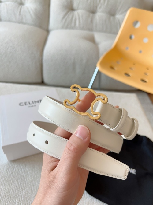 Celine Triomphe Belt in Smooth Calfskin with Golden Hardware, 25 mm 1 Celine Triomphe Belt in Smooth Calfskin with Golden Hardware, 25 mm