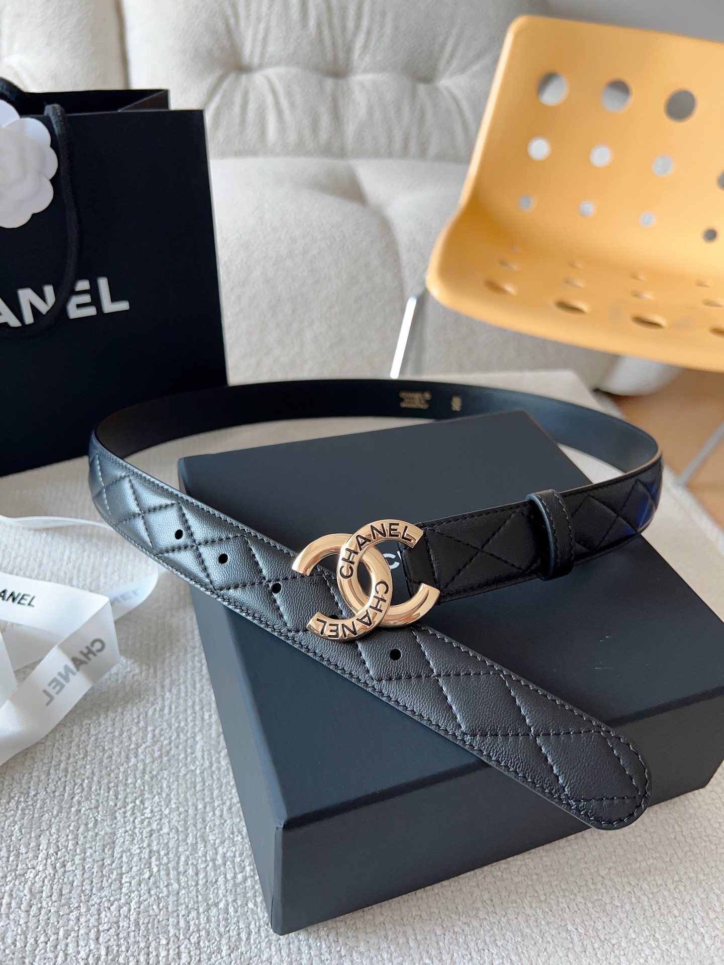 Chanel Women's Italian Leather Belt with Gold-Tone Buckle, 3.0cm Width 8 i1748959643810 3098 0 6