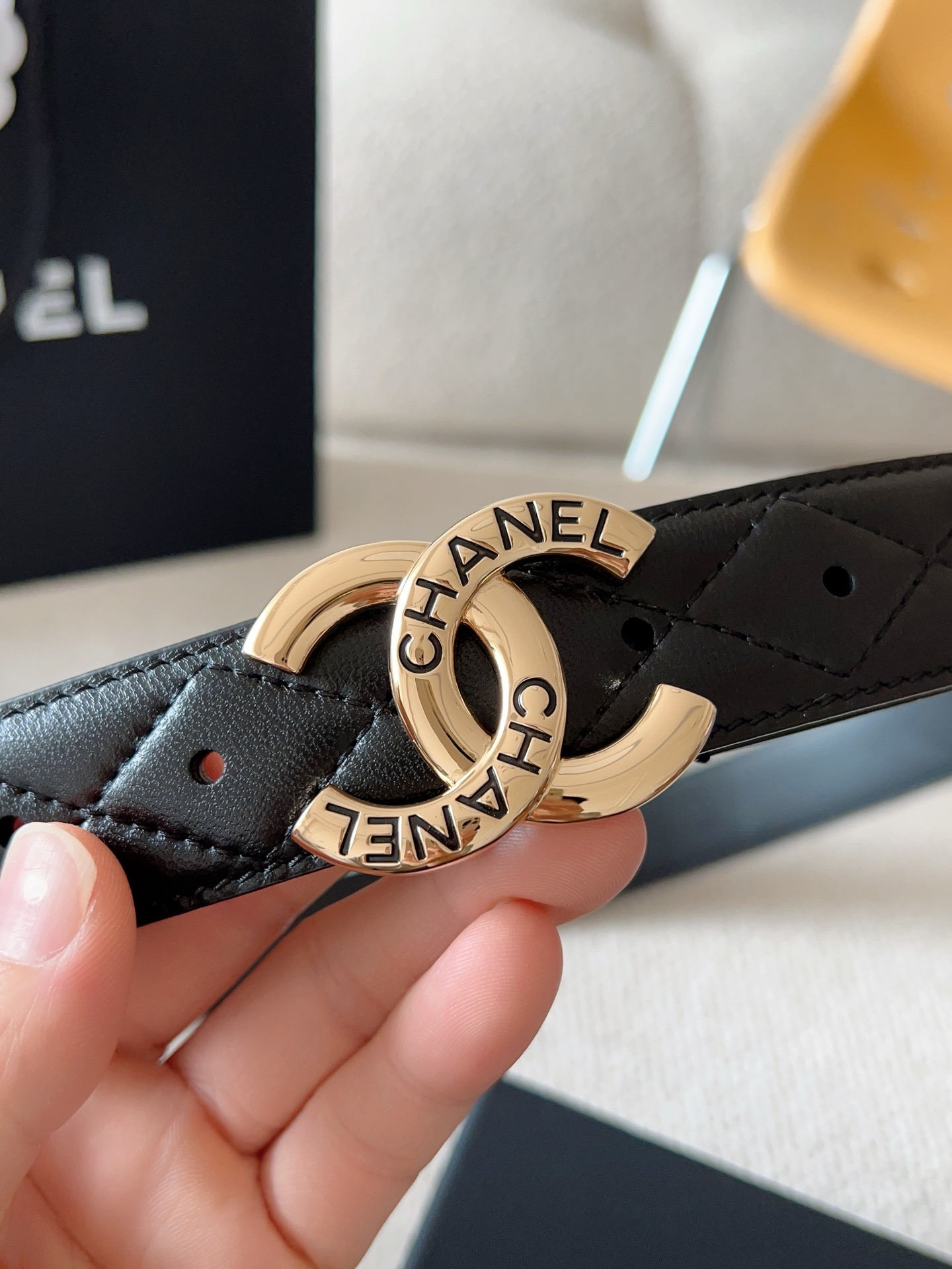 Chanel Women's Italian Leather Belt with Gold-Tone Buckle, 3.0cm Width 5 i1748959643811 525 0 3