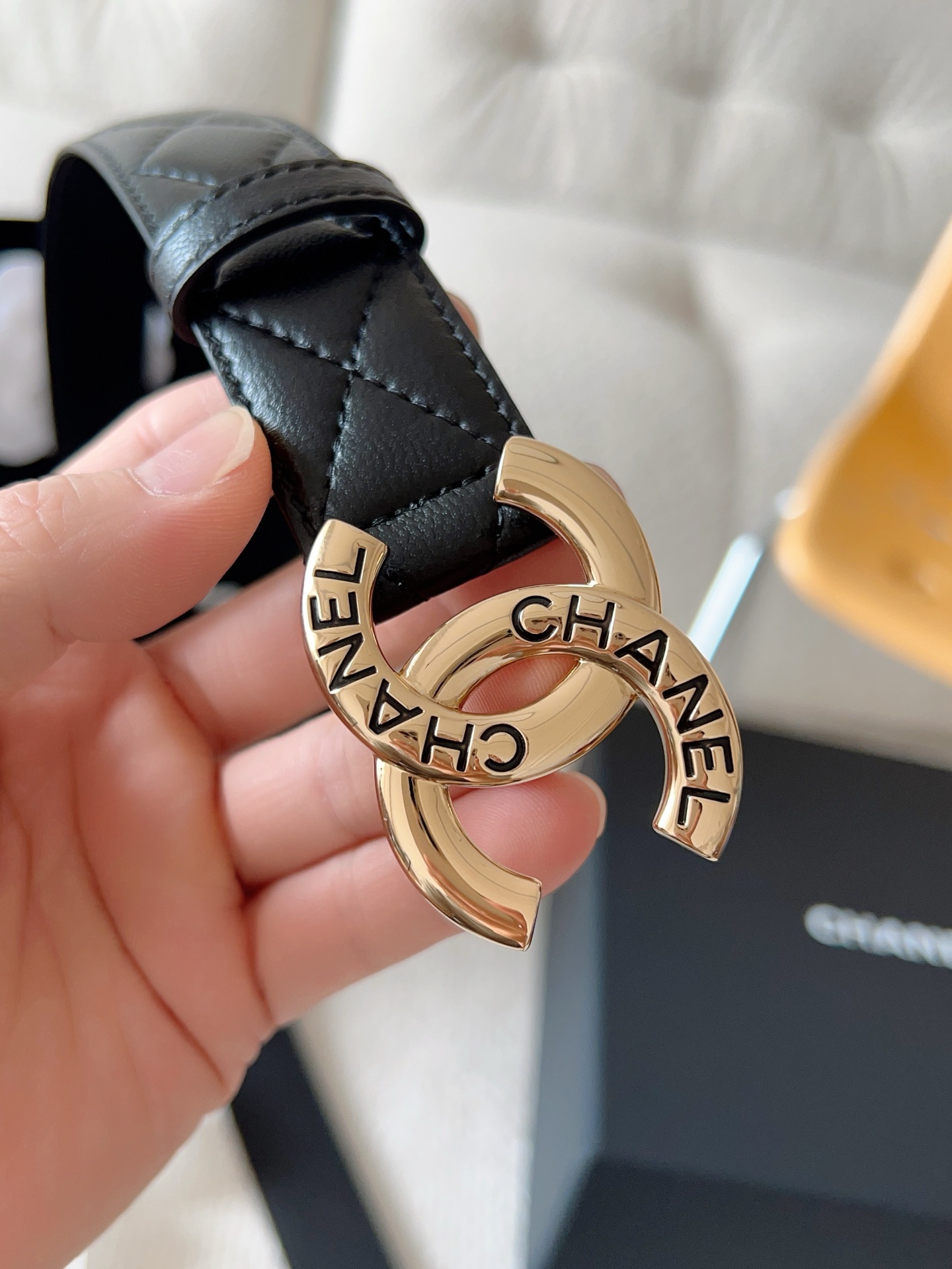 Chanel Women's Italian Leather Belt with Gold-Tone Buckle, 3.0cm Width 7 i1748959653349 3252 0 5