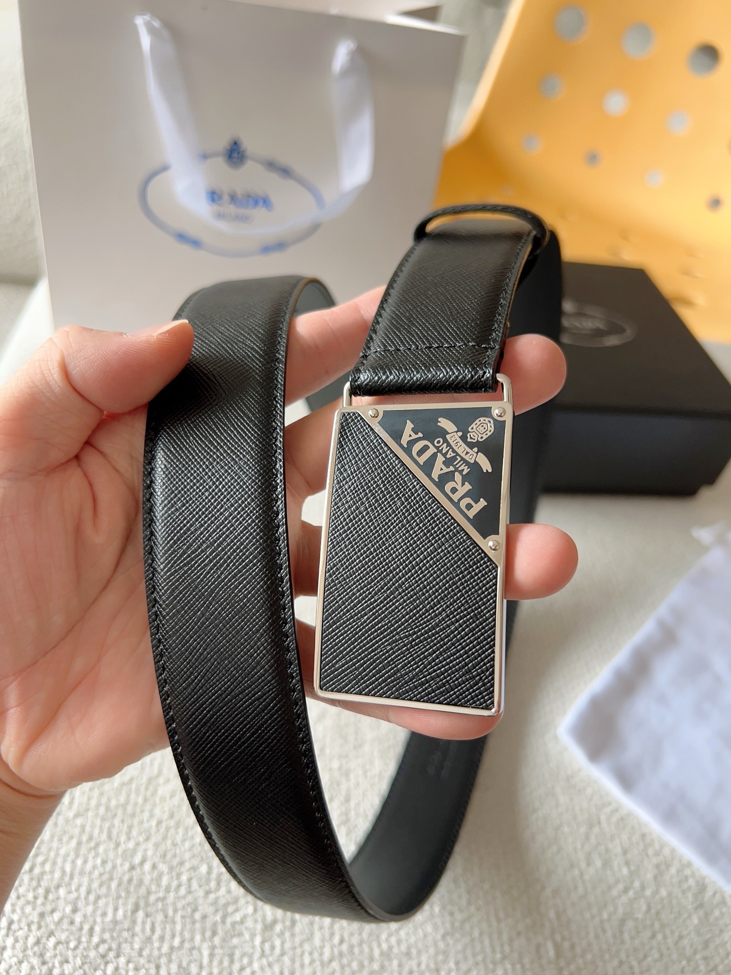 Prada Style Leather Men's Belts Lookbook Reference image 2