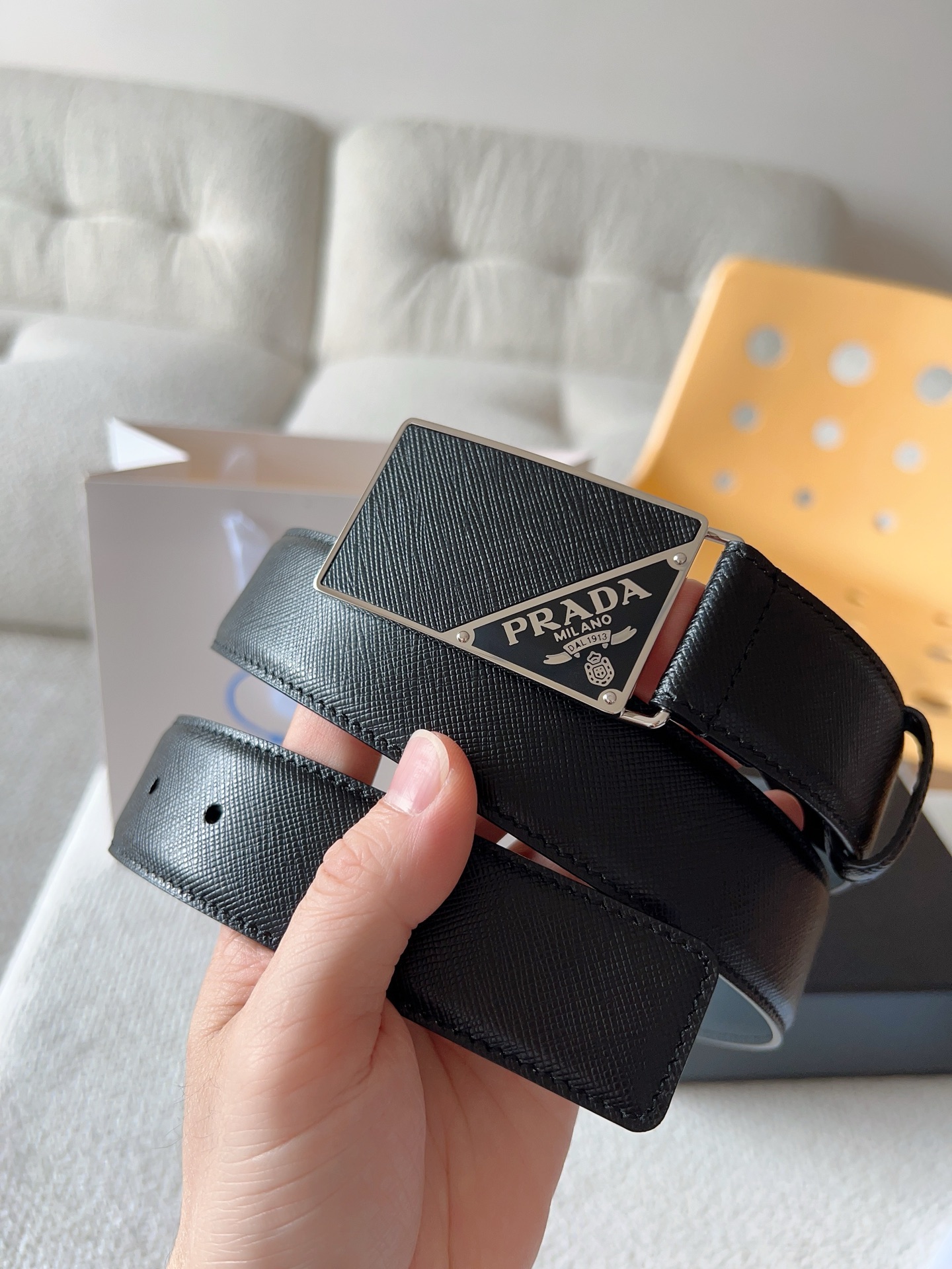 Prada Style Leather Men's Belts Lookbook Reference image 1