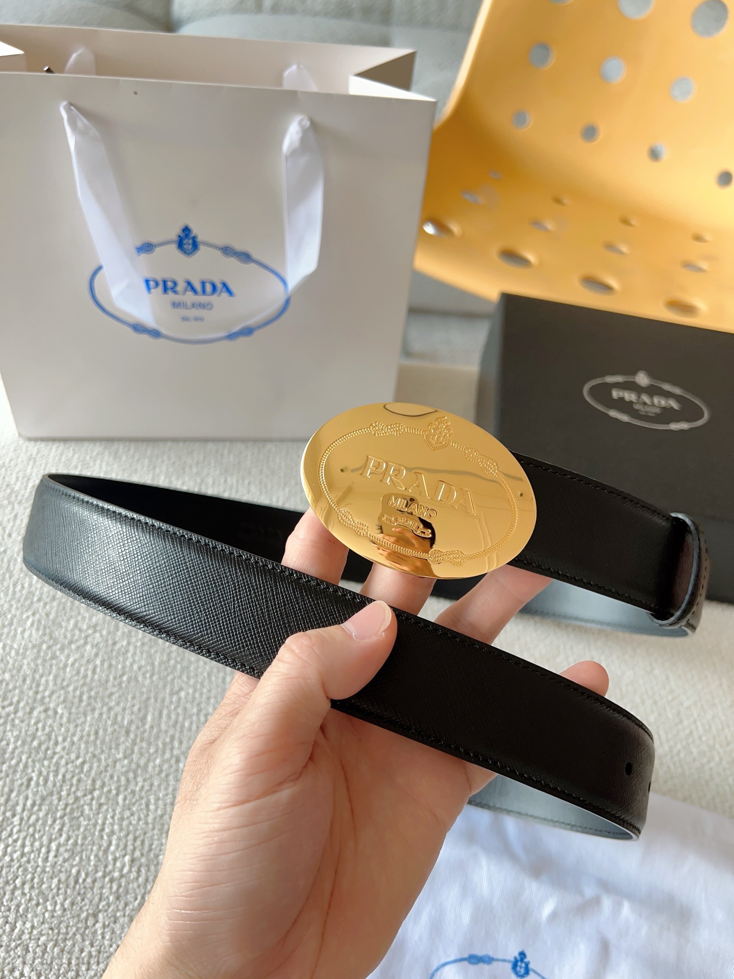 Prada Style Leather Men's Belts Lookbook Reference image 2