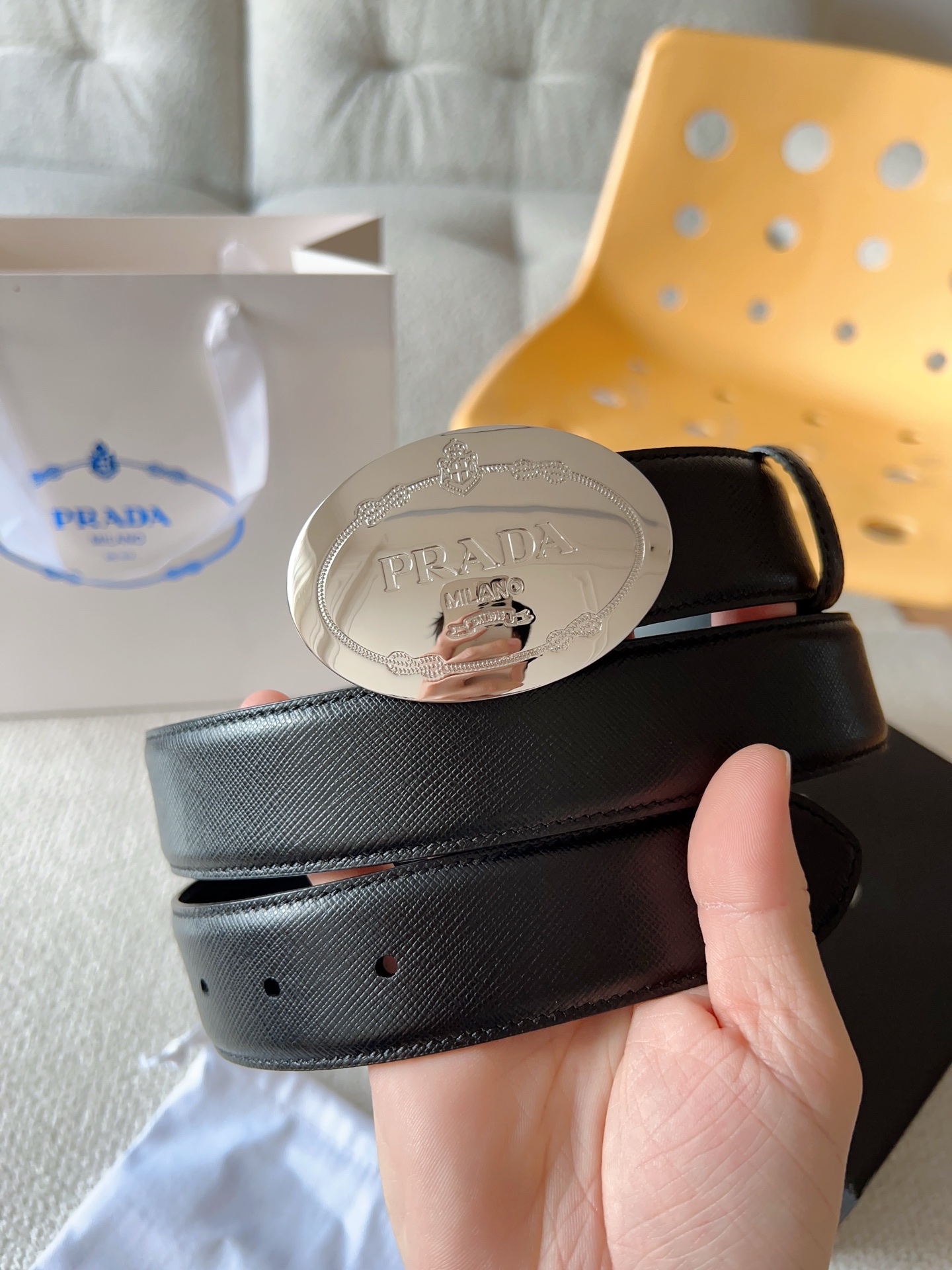 Prada Style Leather Men's Belts Lookbook Reference image 1