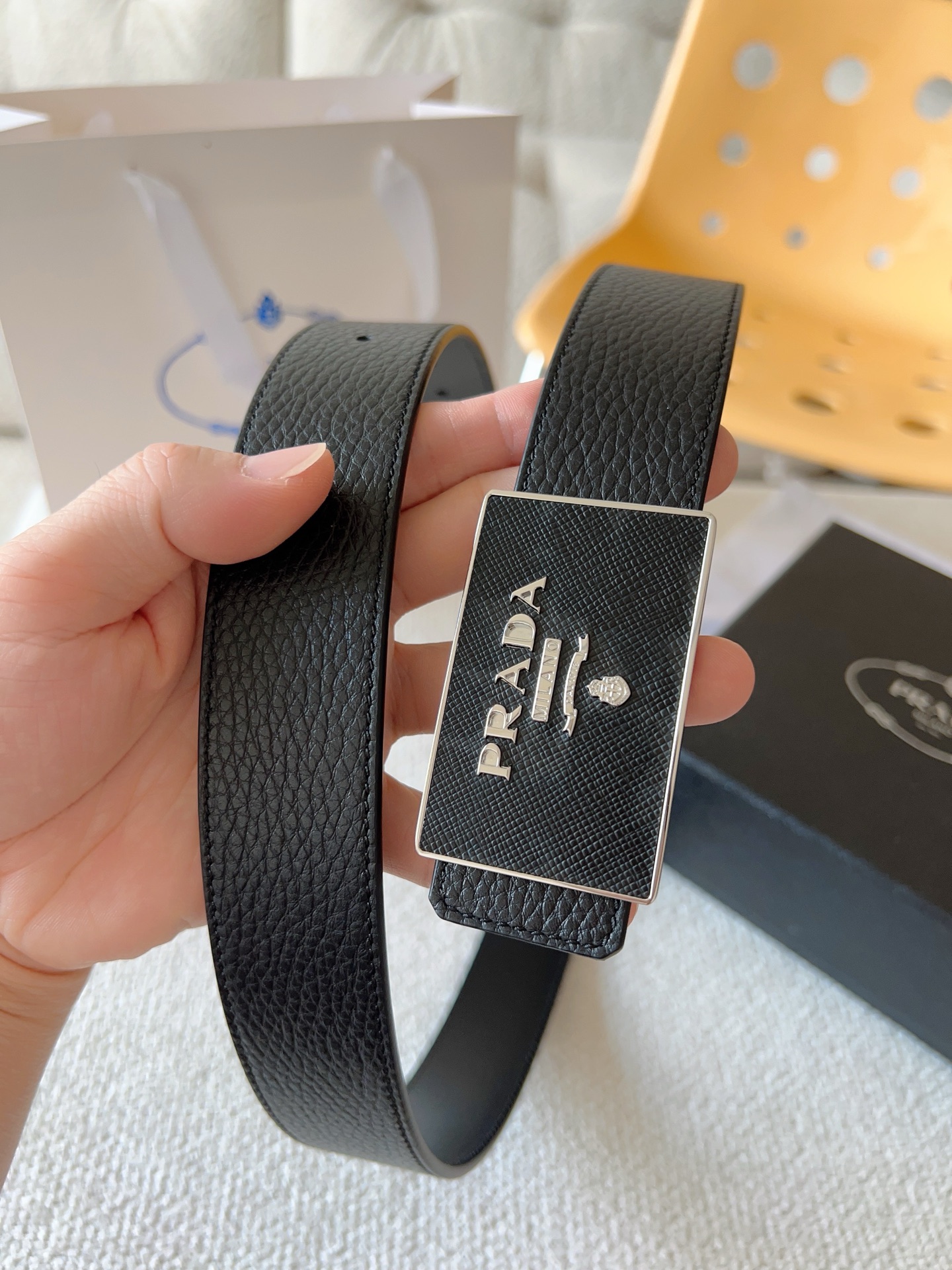 Prada Style Leather Men's Belts Lookbook Reference image 2