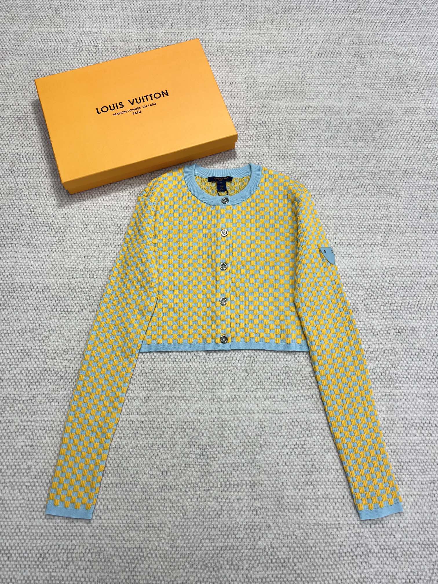 Louis Vuitton Roupa Cardigans Trabalho aberto Caxemira Algodão Spandex ZP17500