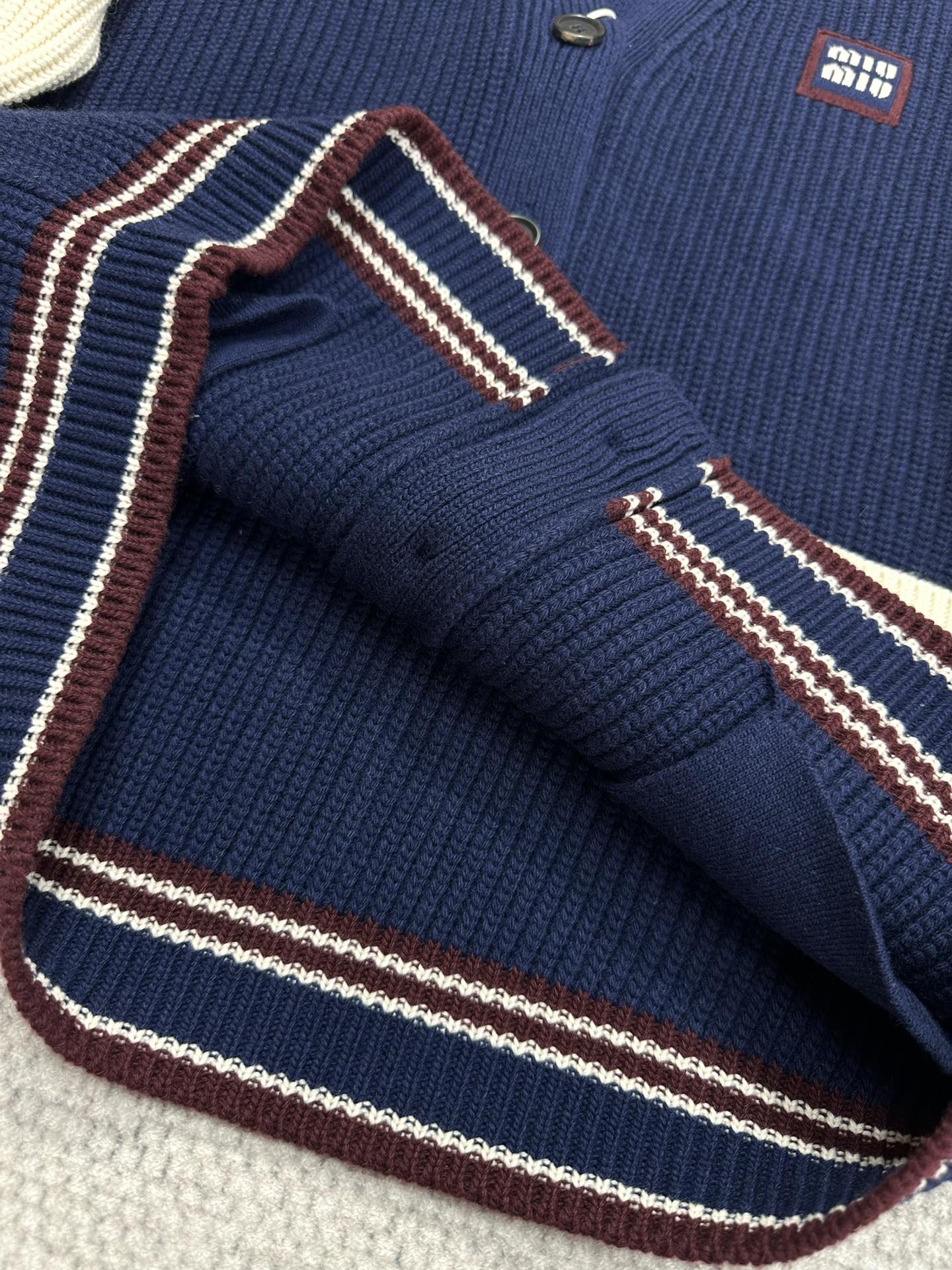 Miu Miu Inspired Oversized Knit Cardigan with Embroidered Logo - High Quality 9 i1733374535 4250 1