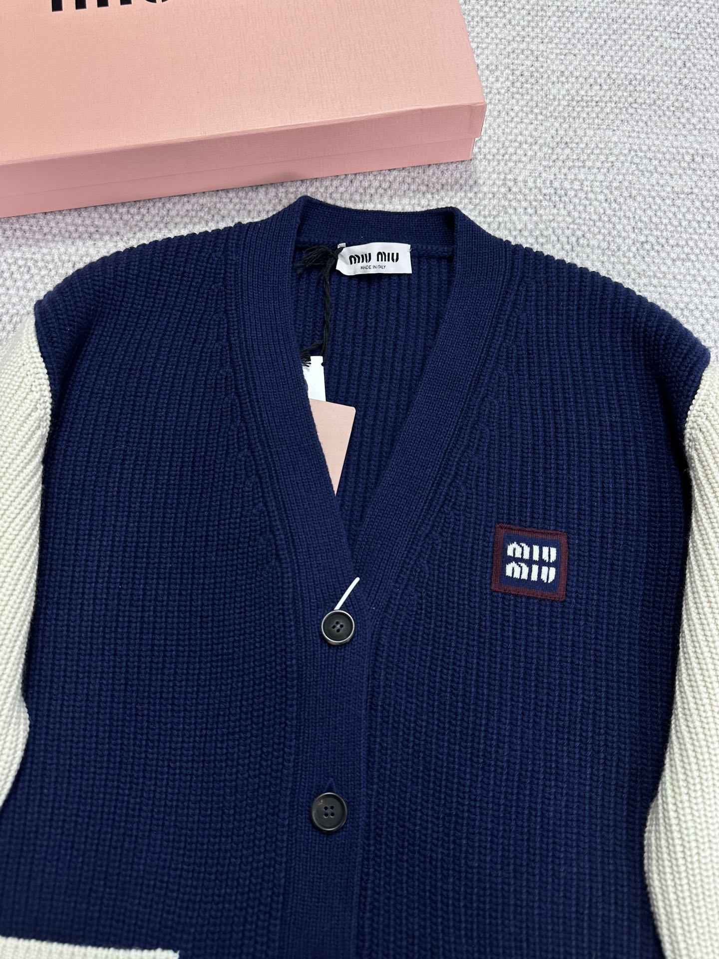 Miu Miu Inspired Oversized Knit Cardigan with Embroidered Logo - High Quality 7 i1733374535 8732 2