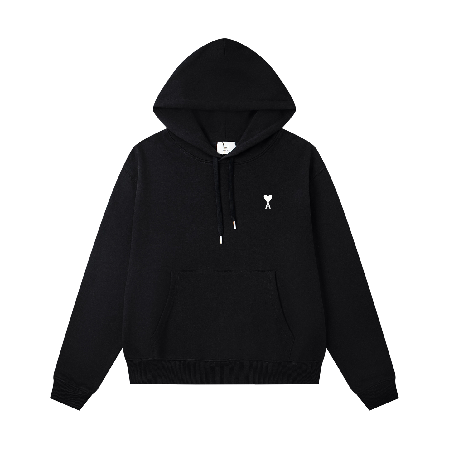 Ami De Coeur Black Hoodie - Embroidered Logo, Comfortable Fit, Unisex Style