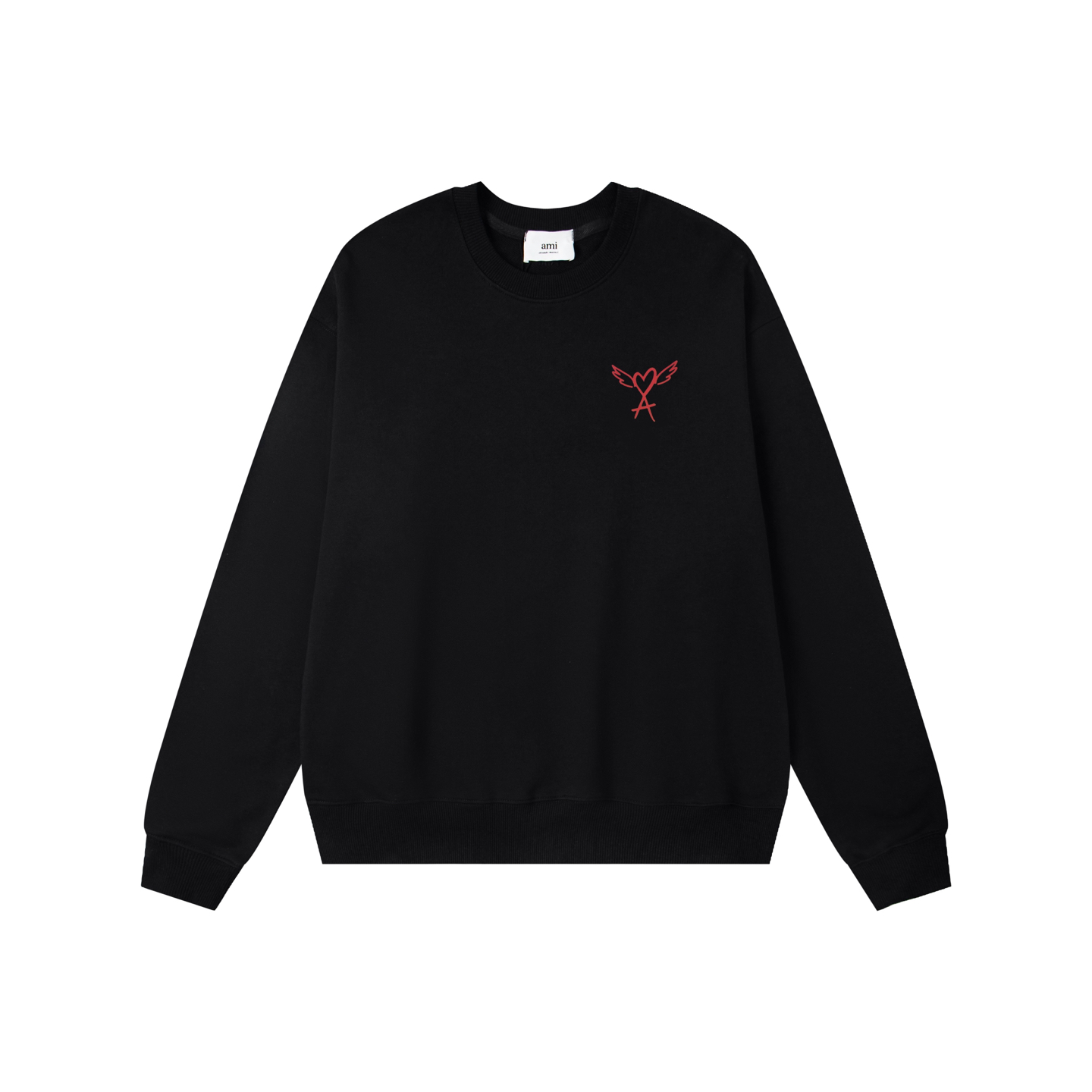 Ami de Coeur Angel Wings Embroidered Crewneck Sweatshirt - Unisex Cotton Blend