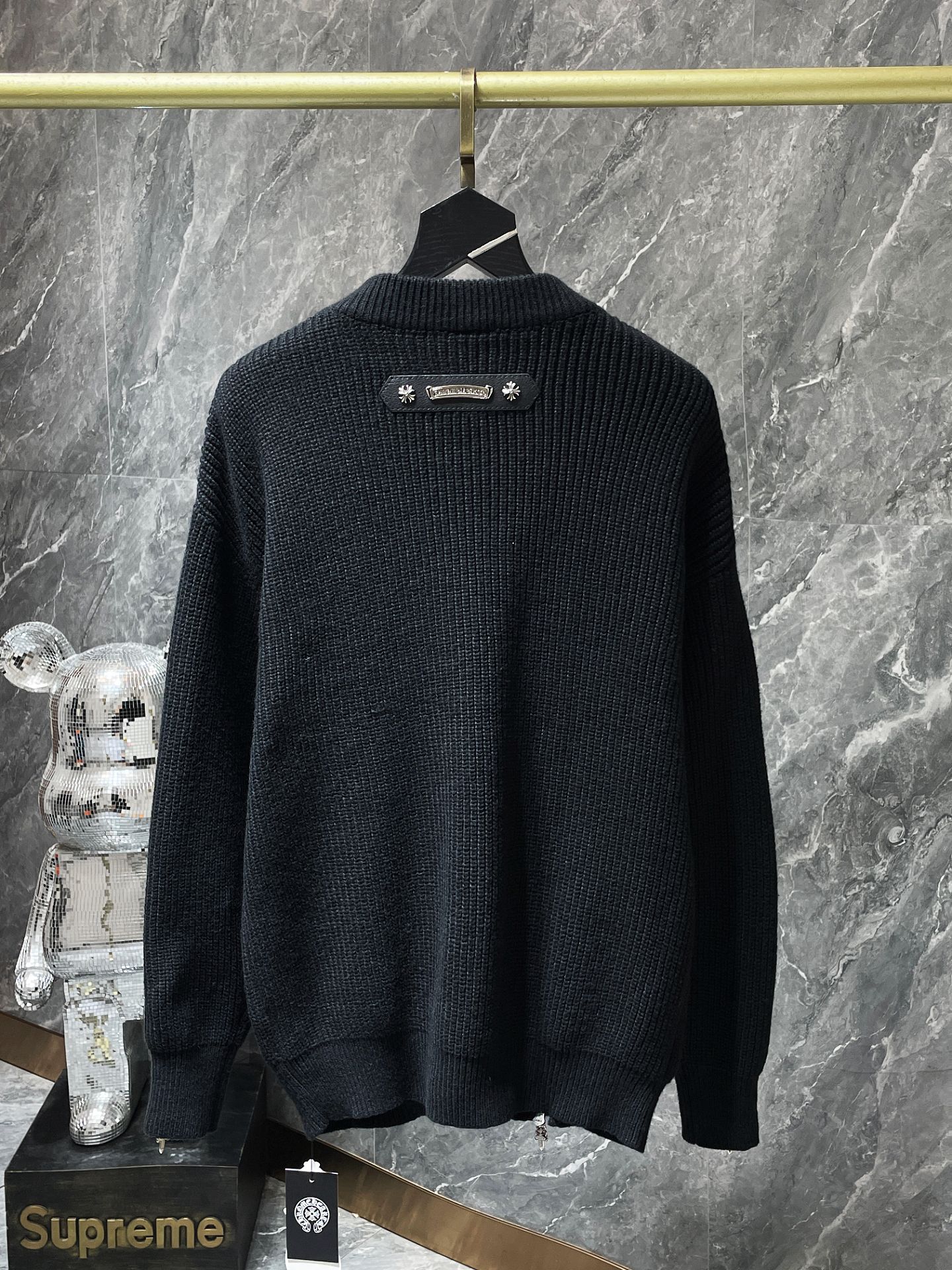 Chrome Hearts Fall/Winter Sweater: Gok Zipper & Premium Fabric in Black, Sizes S-XL - 图片 6