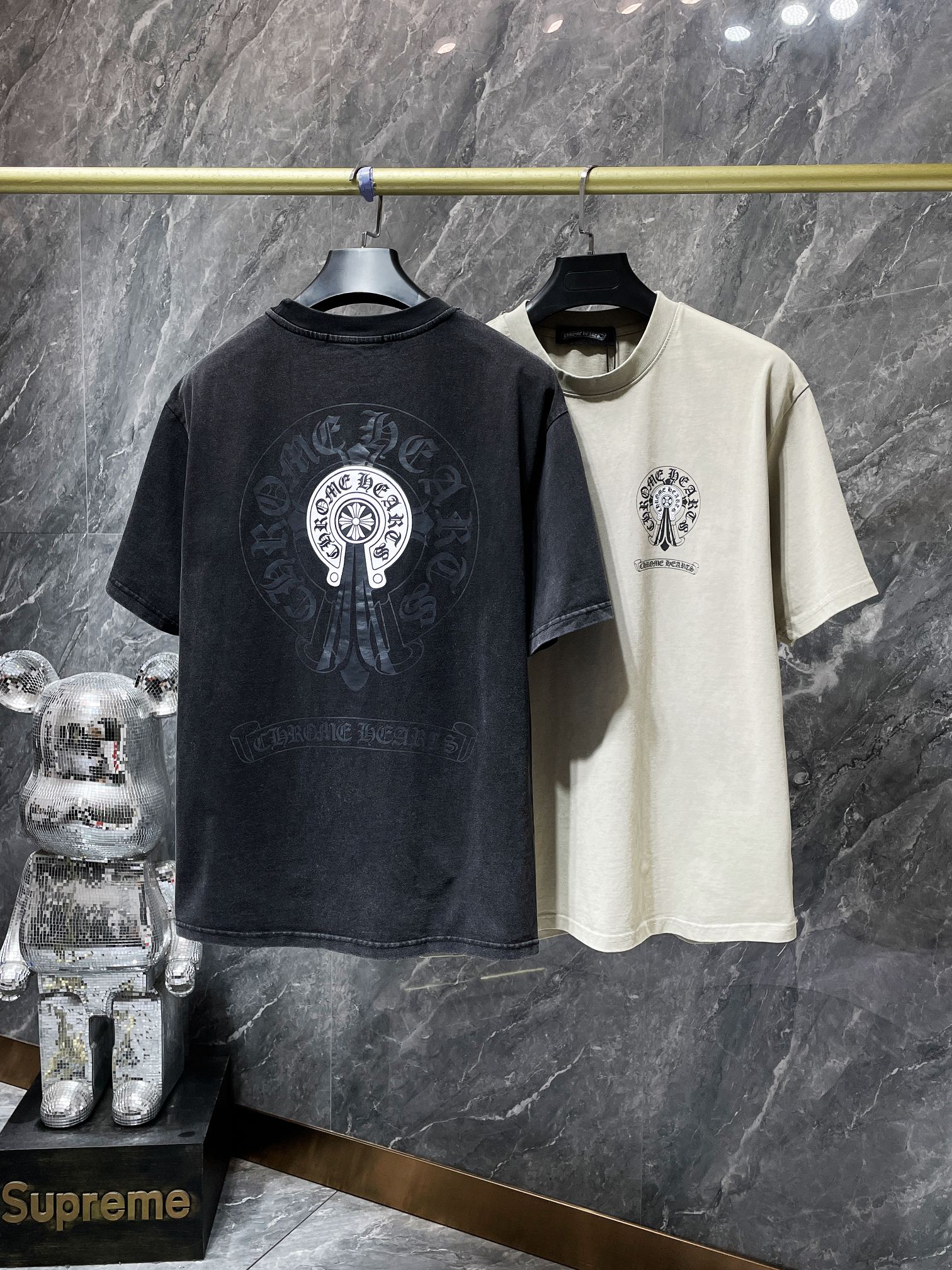 Shop Designer
 Chrome Hearts Clothing T-Shirt Black White Summer Collection Short Sleeve