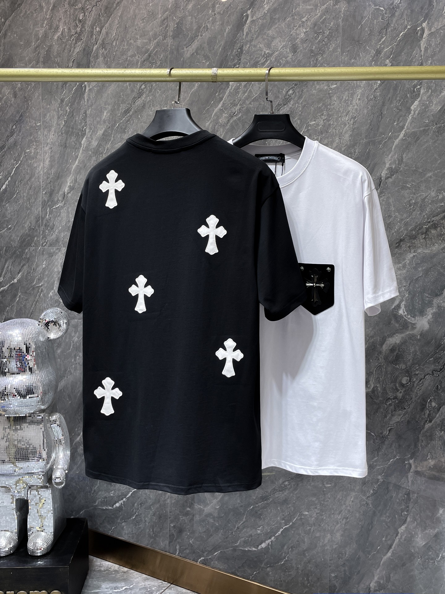 Perfect Quality
 Chrome Hearts Clothing T-Shirt Black White Summer Collection Short Sleeve