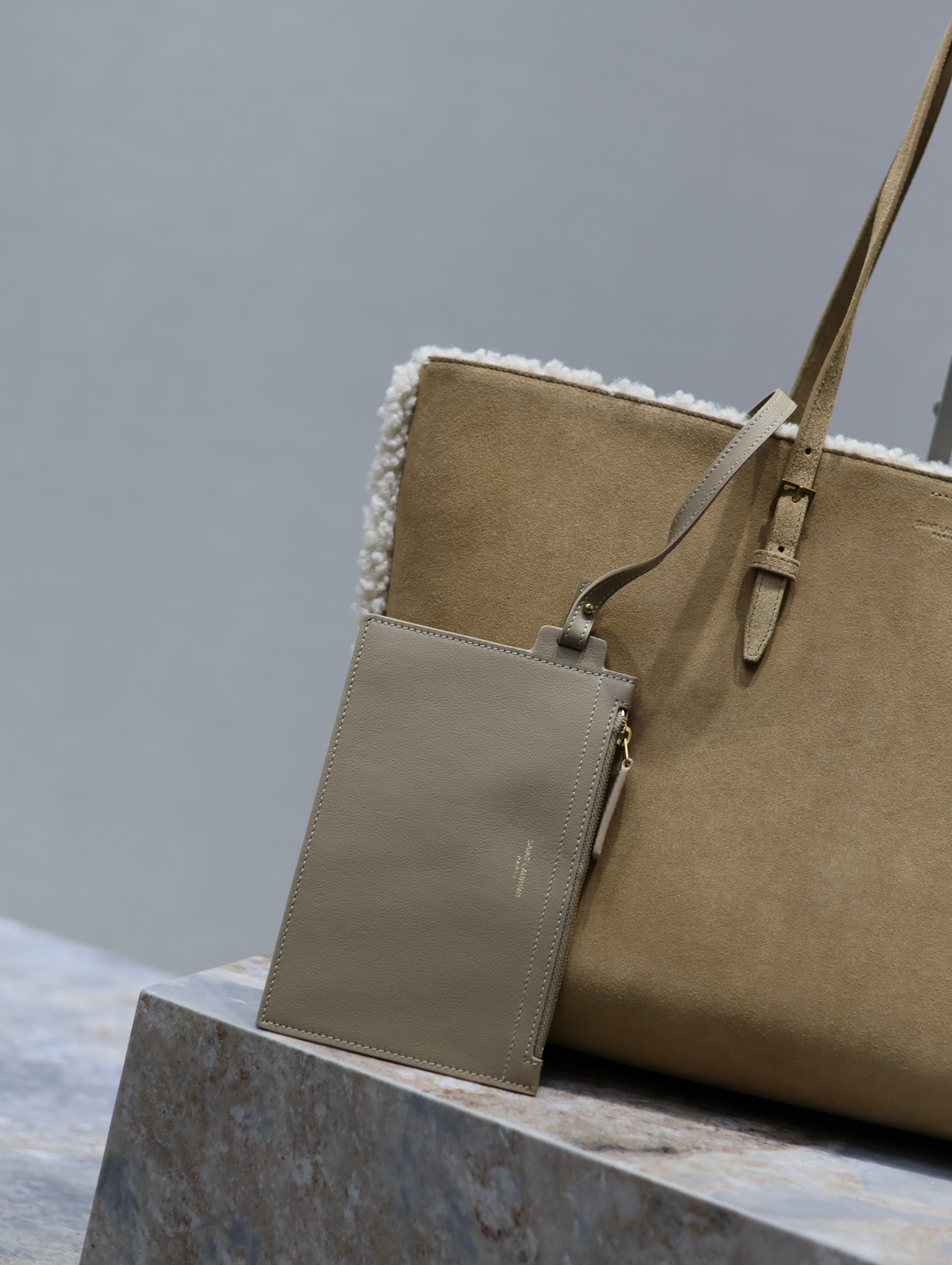 Saint Laurent ysl Shopping tote bag_shopping bag lamb wool