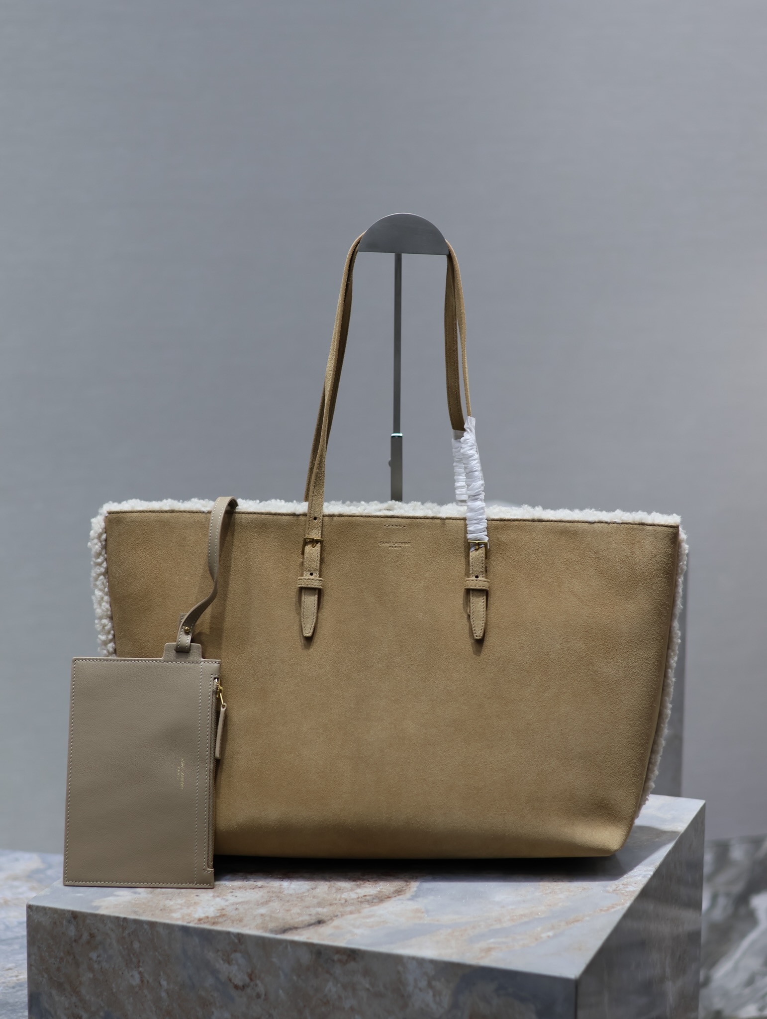 Saint Laurent ysl Shopping tote bag_shopping bag lamb wool