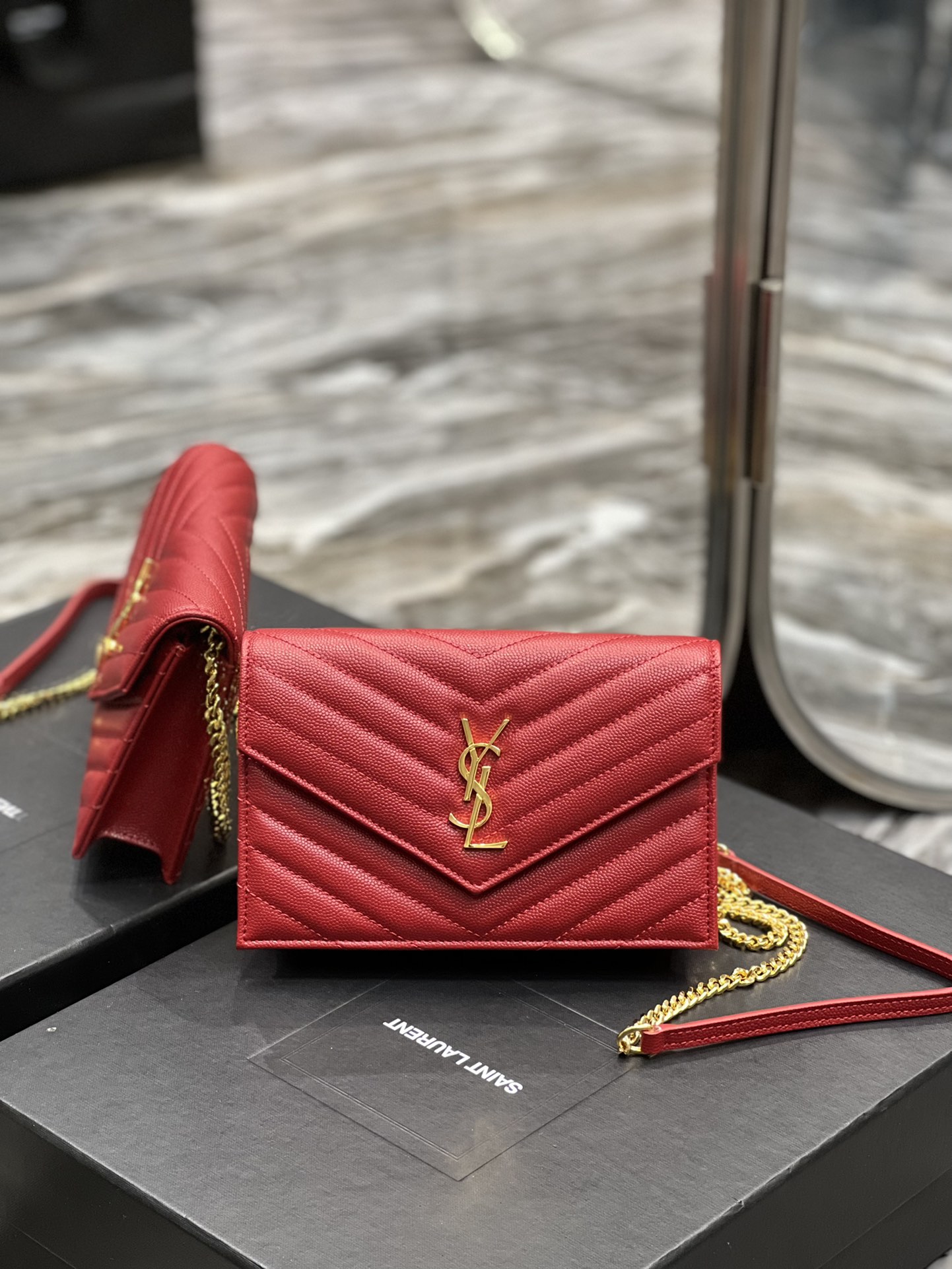 Yves Saint Laurent Crossbody & Shoulder Bags Shop the Best High Quality
 Red Cowhide Envelope