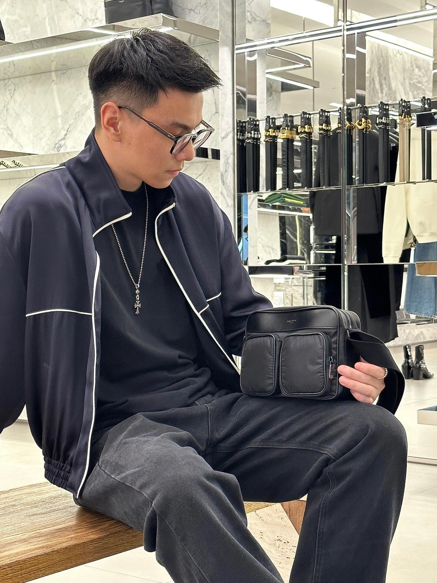 Saint Laurent Fashionable mens camera bag