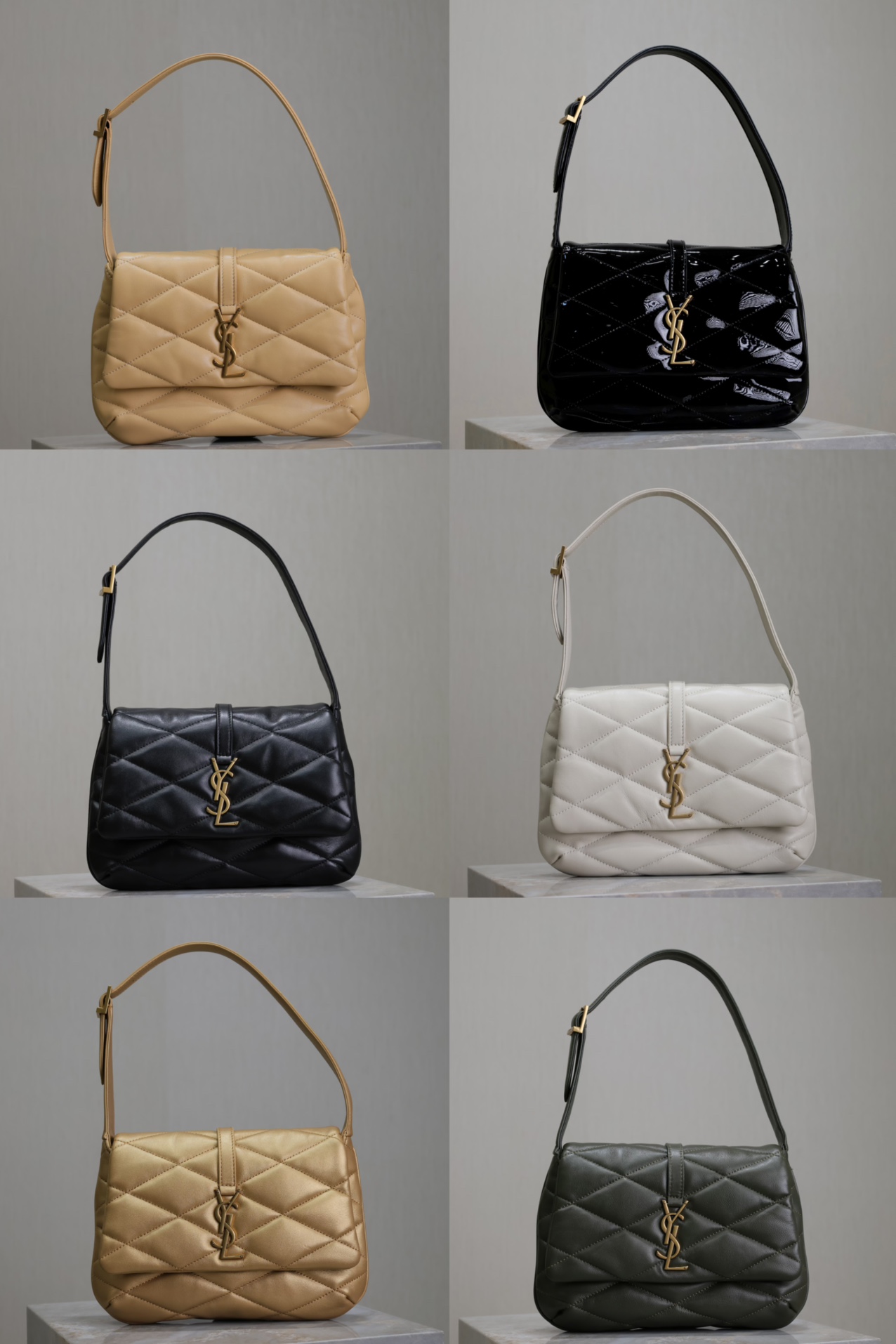 LE 57_Bolso de hombro acolchado de piel de cordero colección