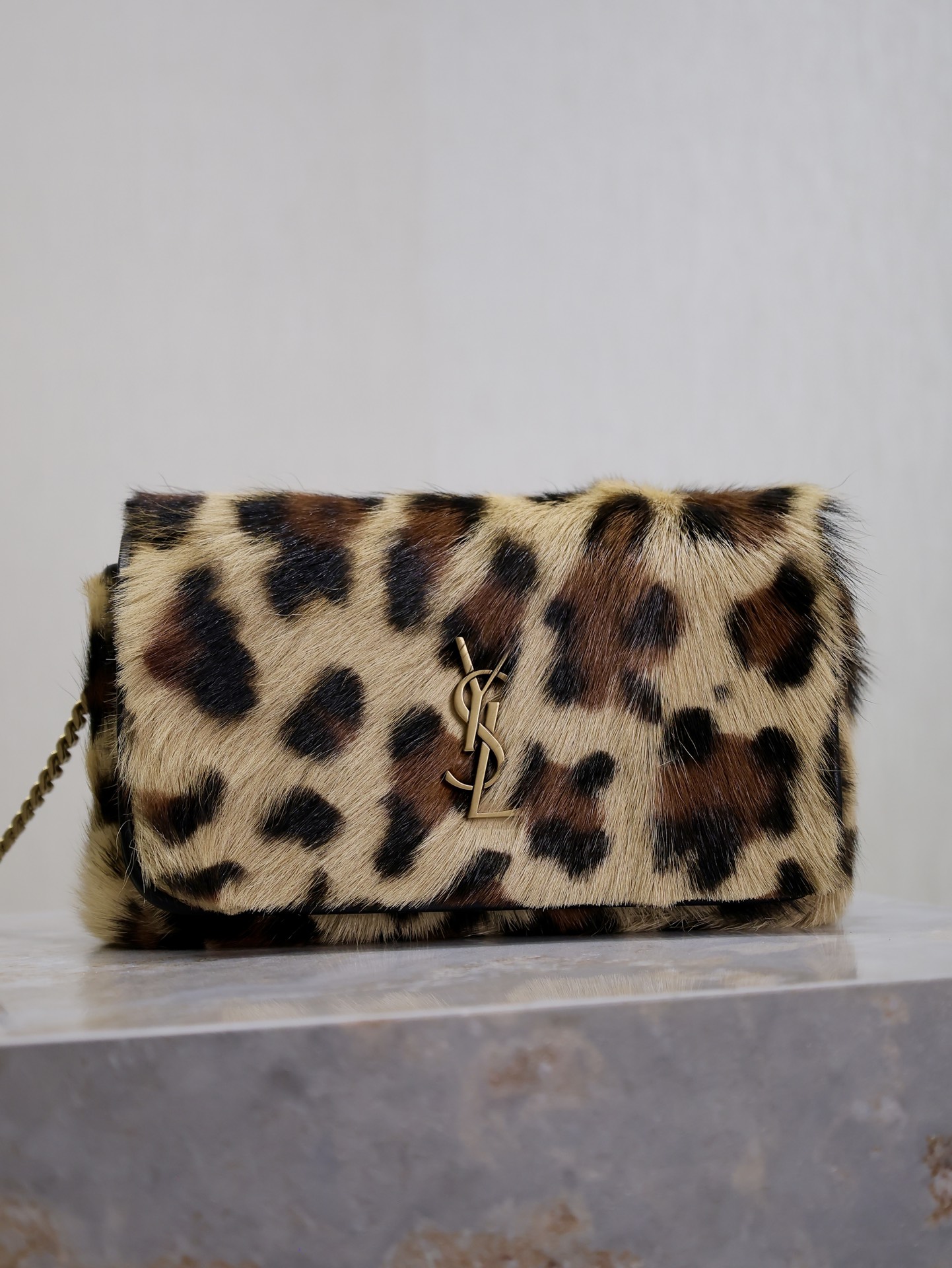 Yves Saint Laurent Kate Leopard Print Chain Bag - 20cm