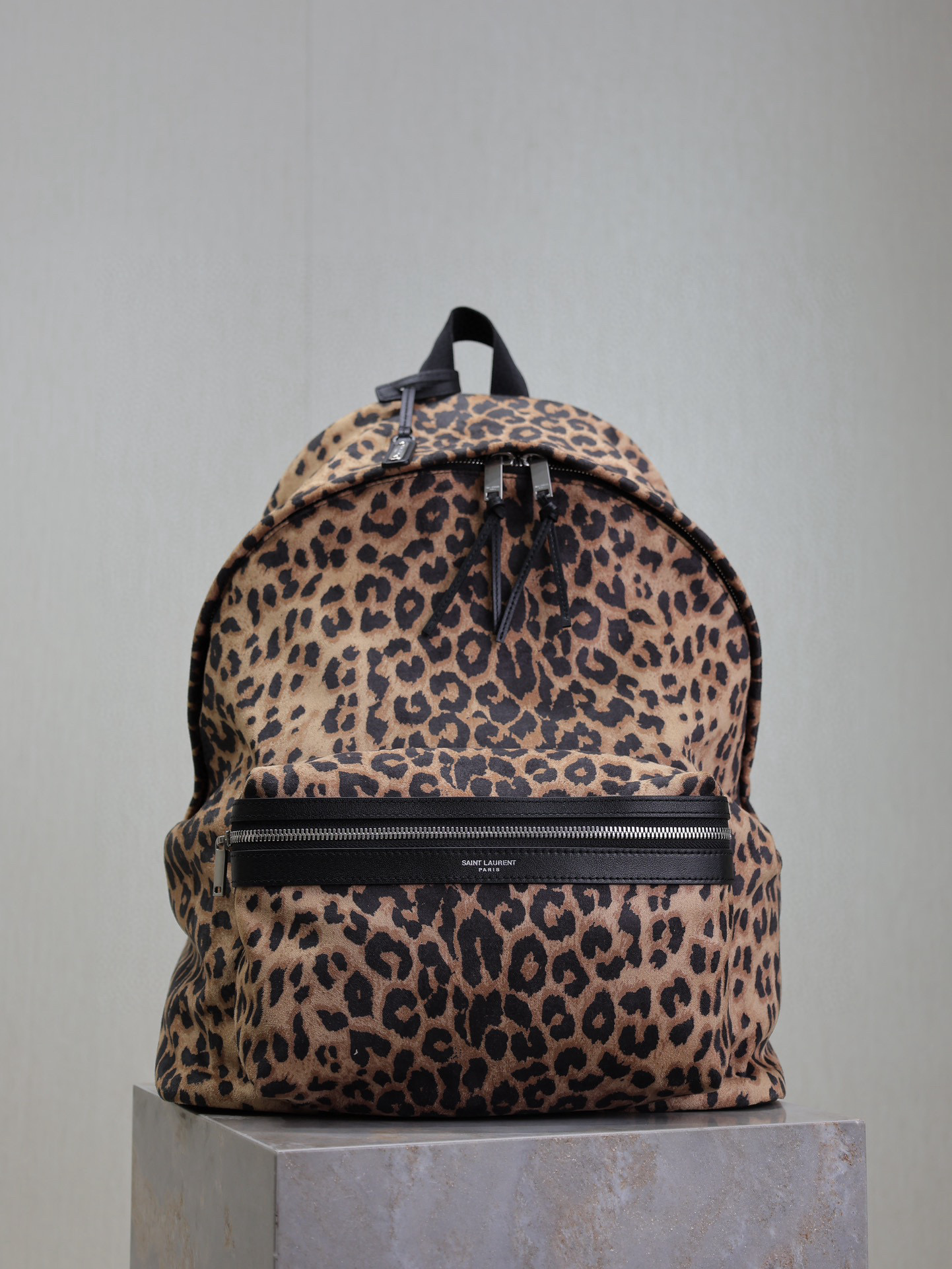 Saint Laurent Leopard Print City Backpack - Stylish & Functional