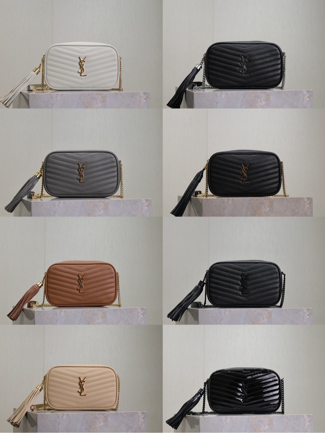 Lou mini bag· Cámara con flecos de caviar colección
