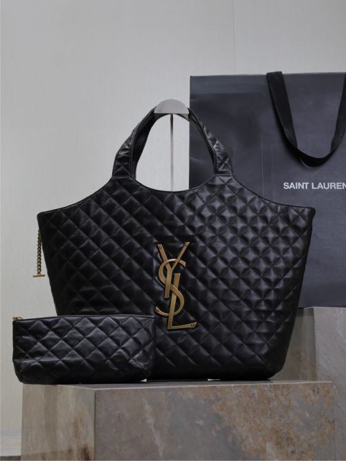 Yves Saint Laurent Icare Maxi Shopping Bag in Quilted Lambskin - Black 1 Yves Saint Laurent Icare Maxi Shopping Bag in Quilted Lambskin - Black