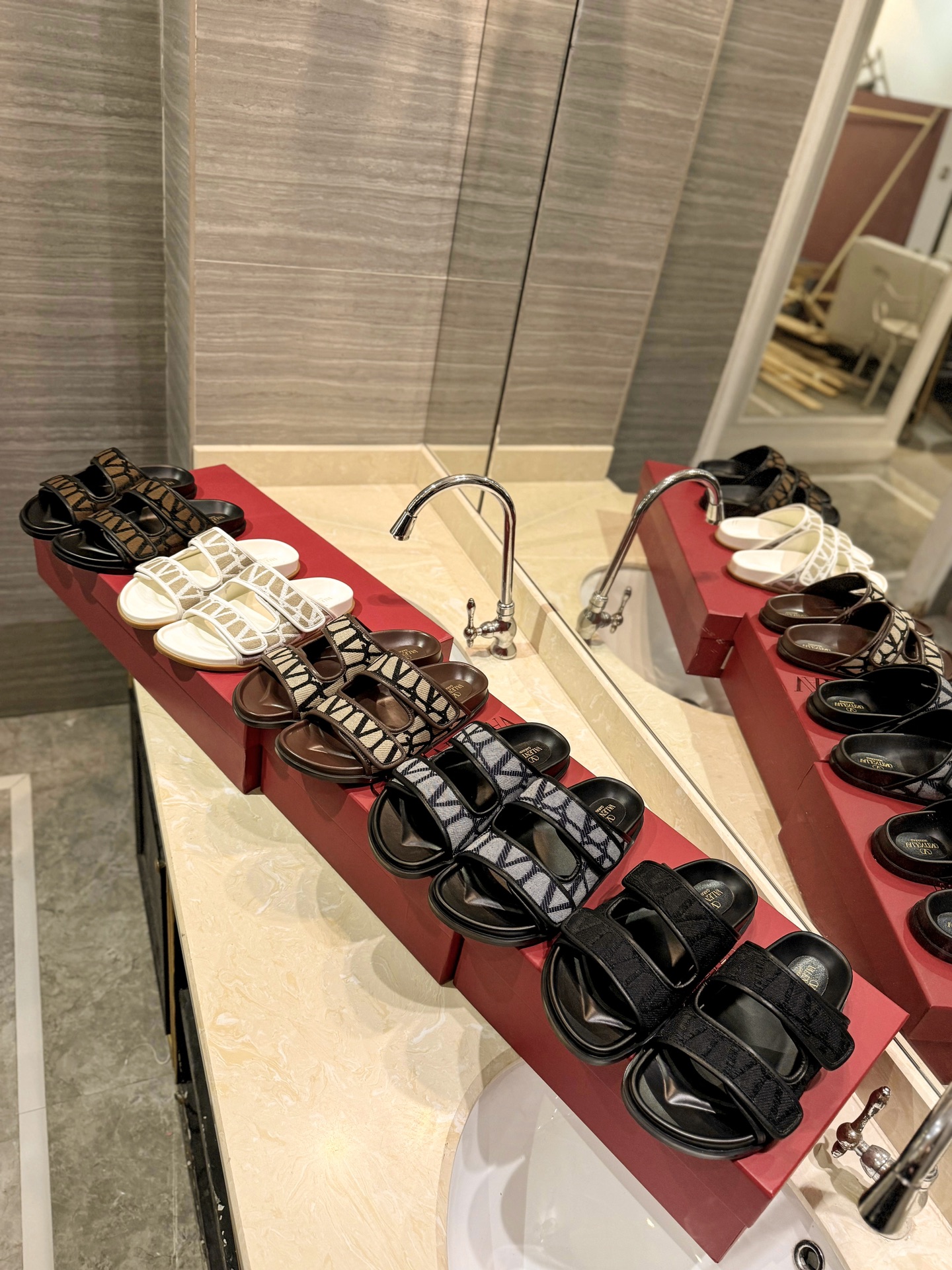 VLTN Leather Sandals Slides Slippers Flip Flops, Elegant Style and Comfort