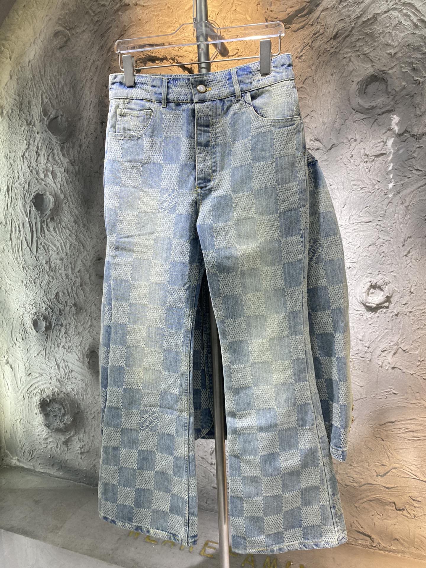 Louis Vuitton Ropa Vaqueros Pantalones Marco de madera a cuadros Universal para hombres y mujeres