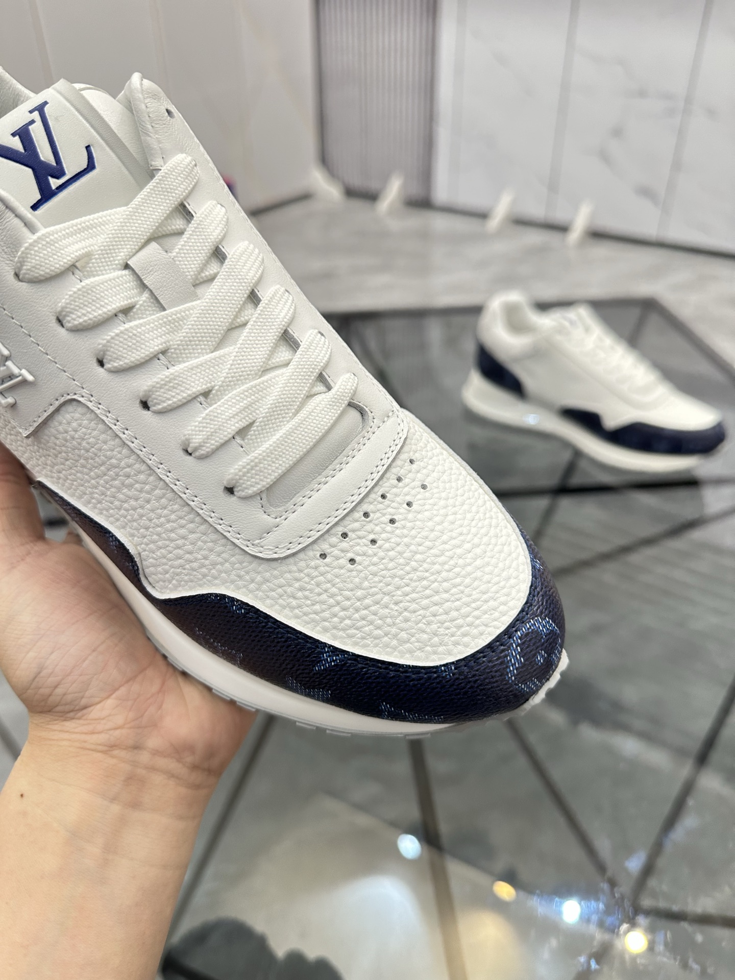 Louis Vuitton Men's Low-Top Trainer Sneaker in Signature Monogram, Sizes 38-44 6 i1740371030274 4179 0 5