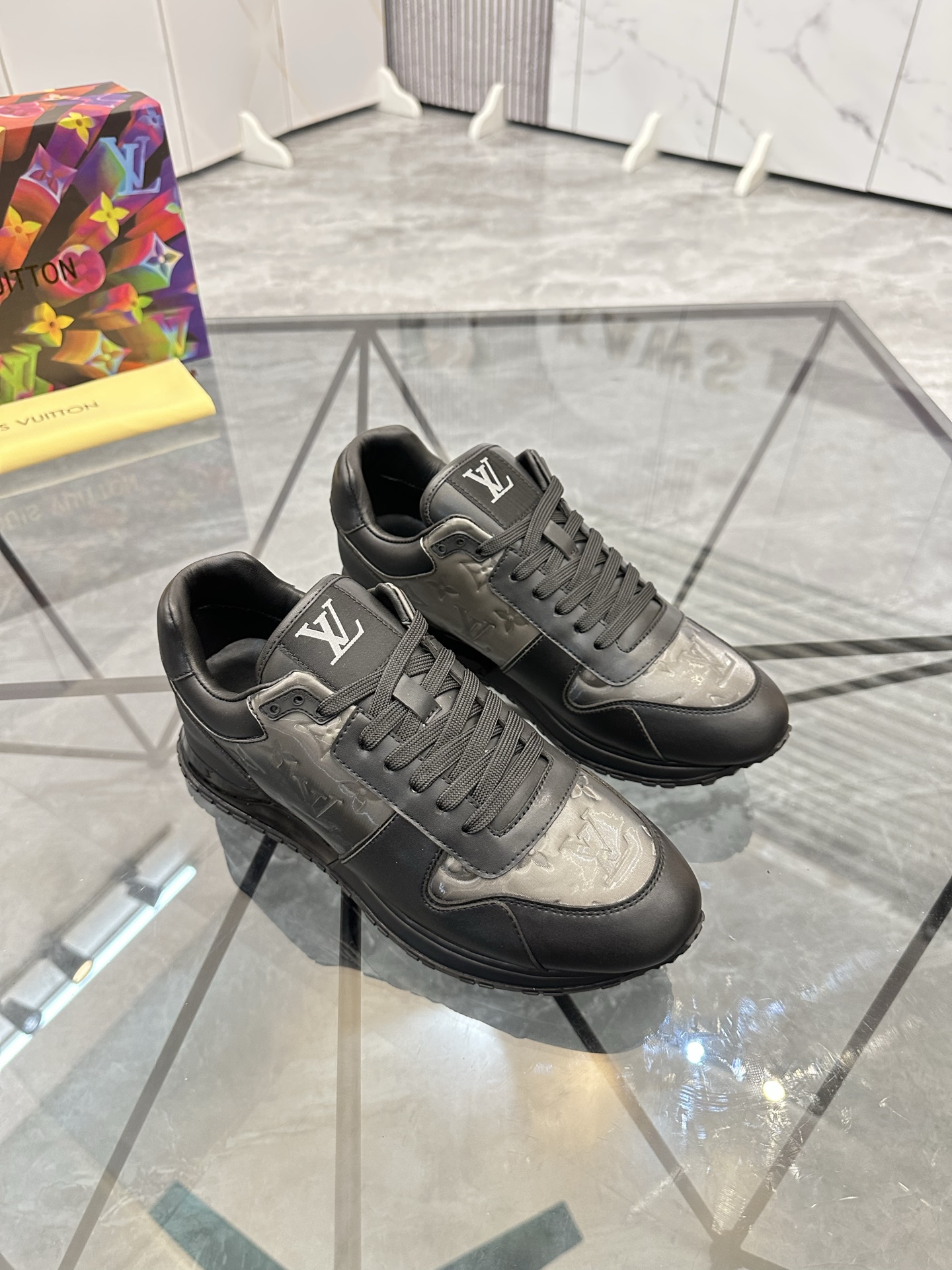 Louis Vuitton Men's Black Leather Low-Top Sneakers - Size 38-44 3 i1740371081956 8261 0 2