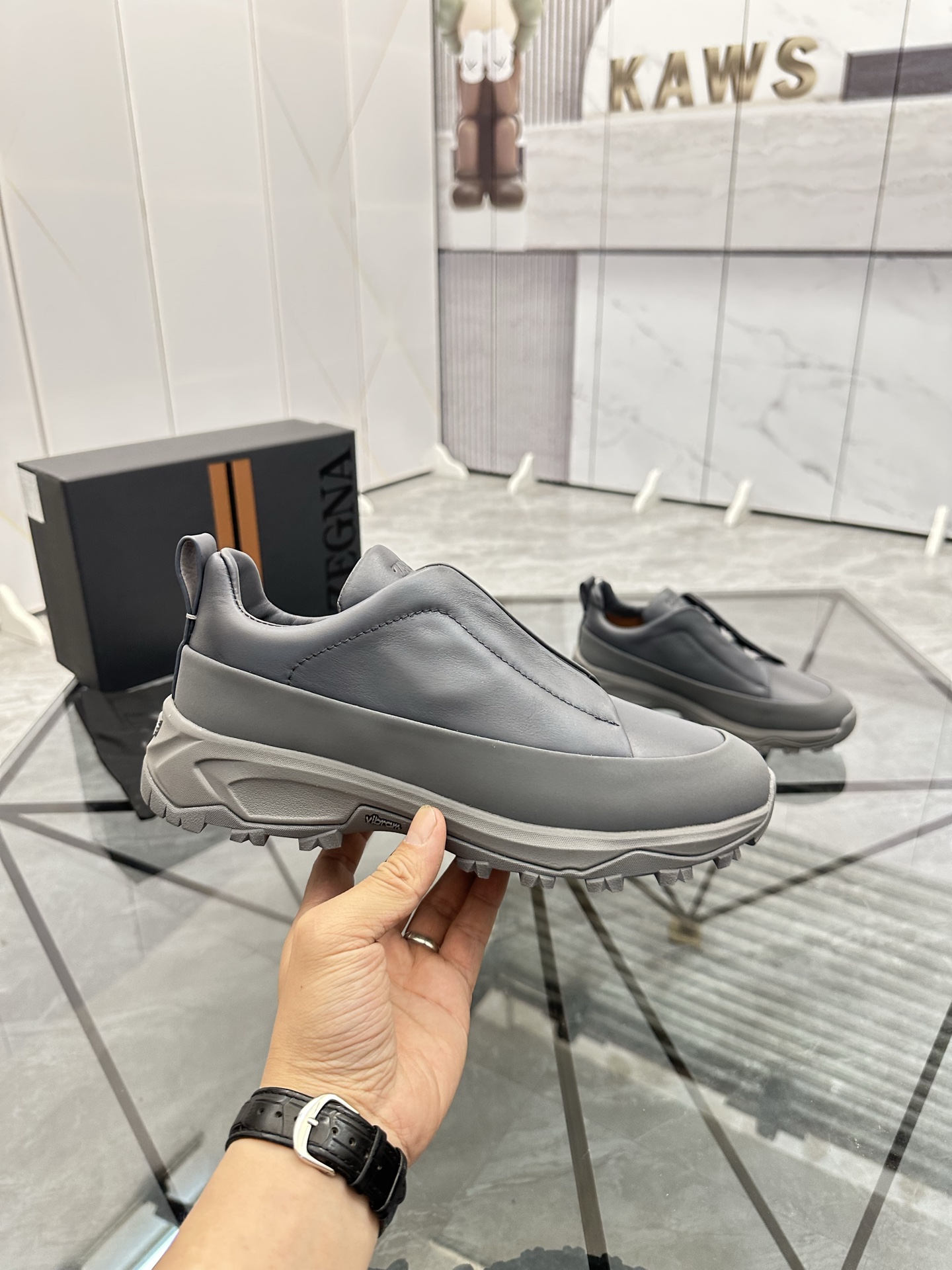 Zegna Men's Grey Leather Low-Top Sneakers, Sizes 38-47, Premium Quality 5 i1742893272283 879 0 3