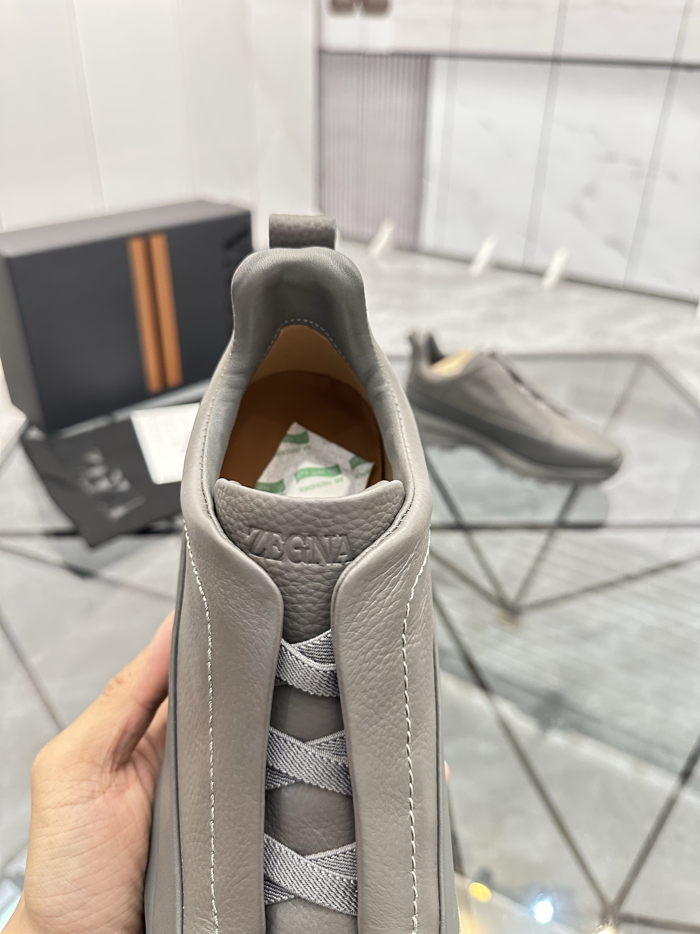 Zegna Men's Gray Leather Low-Top Sneakers: Premium Comfort & Style (Sizes 38-44) 8 i1742893363218 4822 0 6