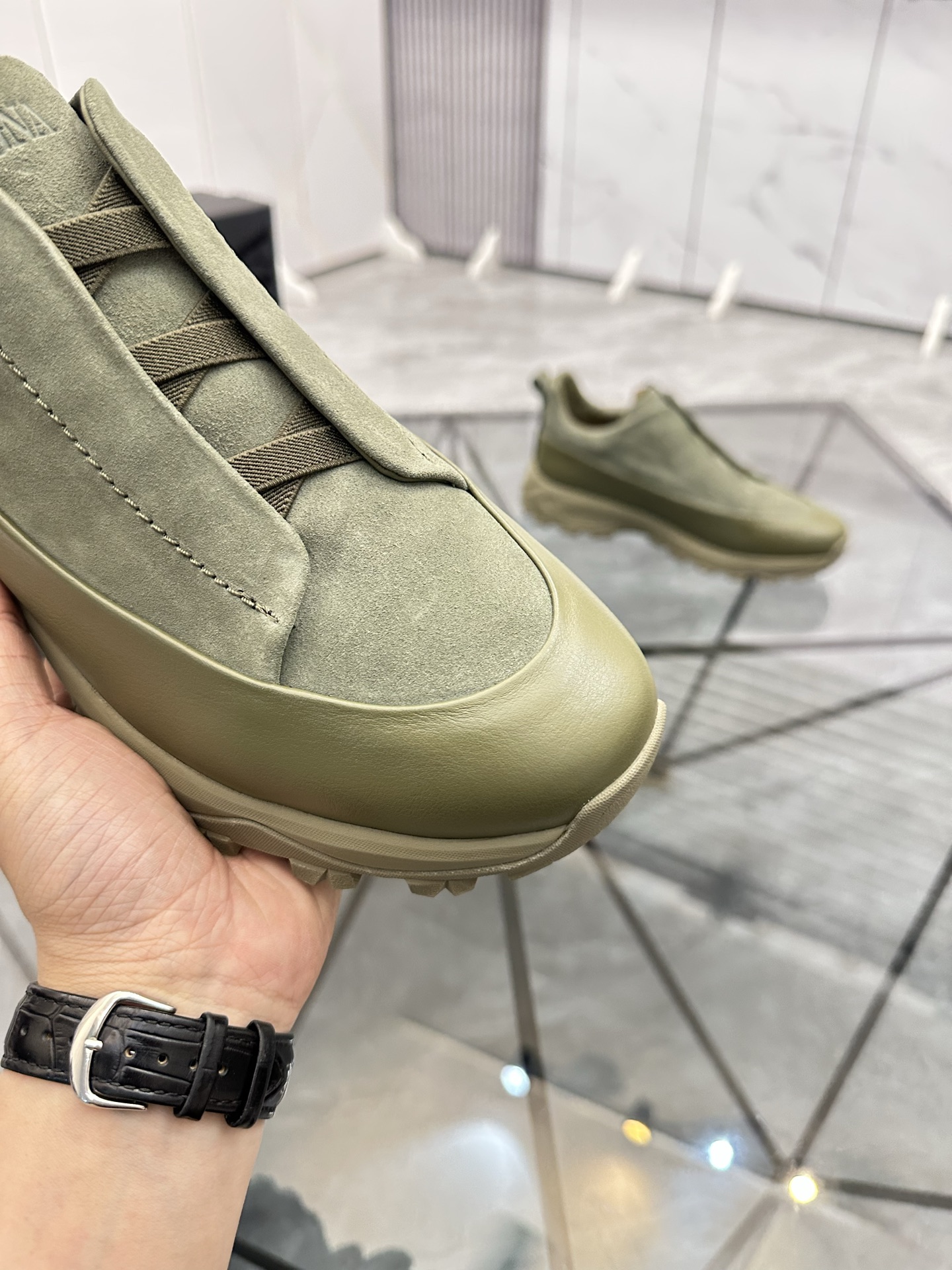 Zegna Low-Top Green Suede Leather Casual Shoes - Premium Quality, Sizes 38-47 7 i1742893483122 2194 0 5