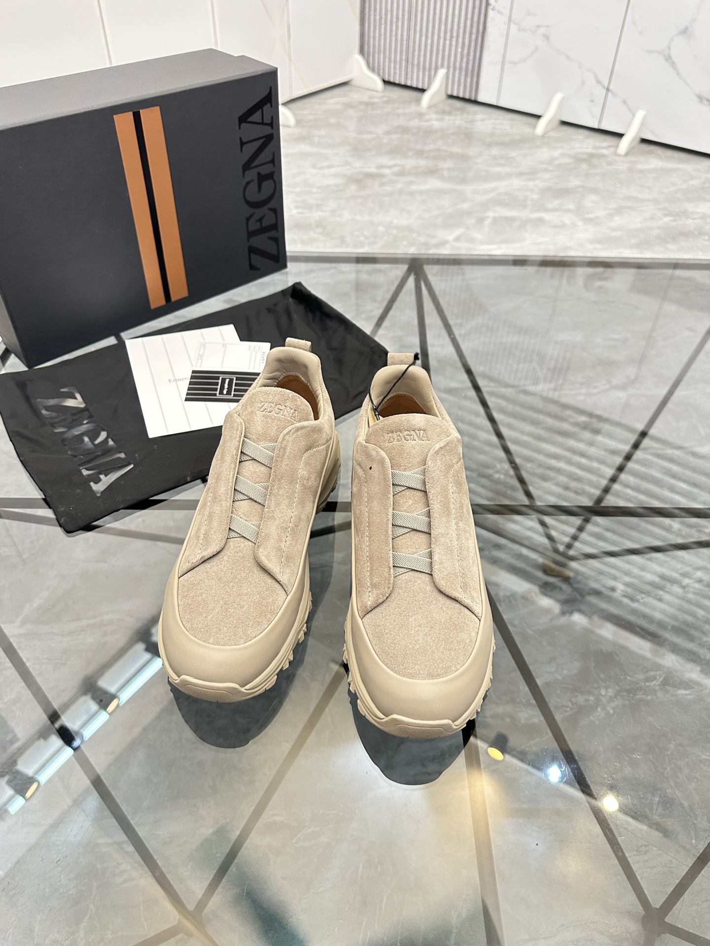 Zegna Low-Top Beige Suede Sneakers - Comfortable & Stylish Shoes 3 i1742893497072 3472 0 1
