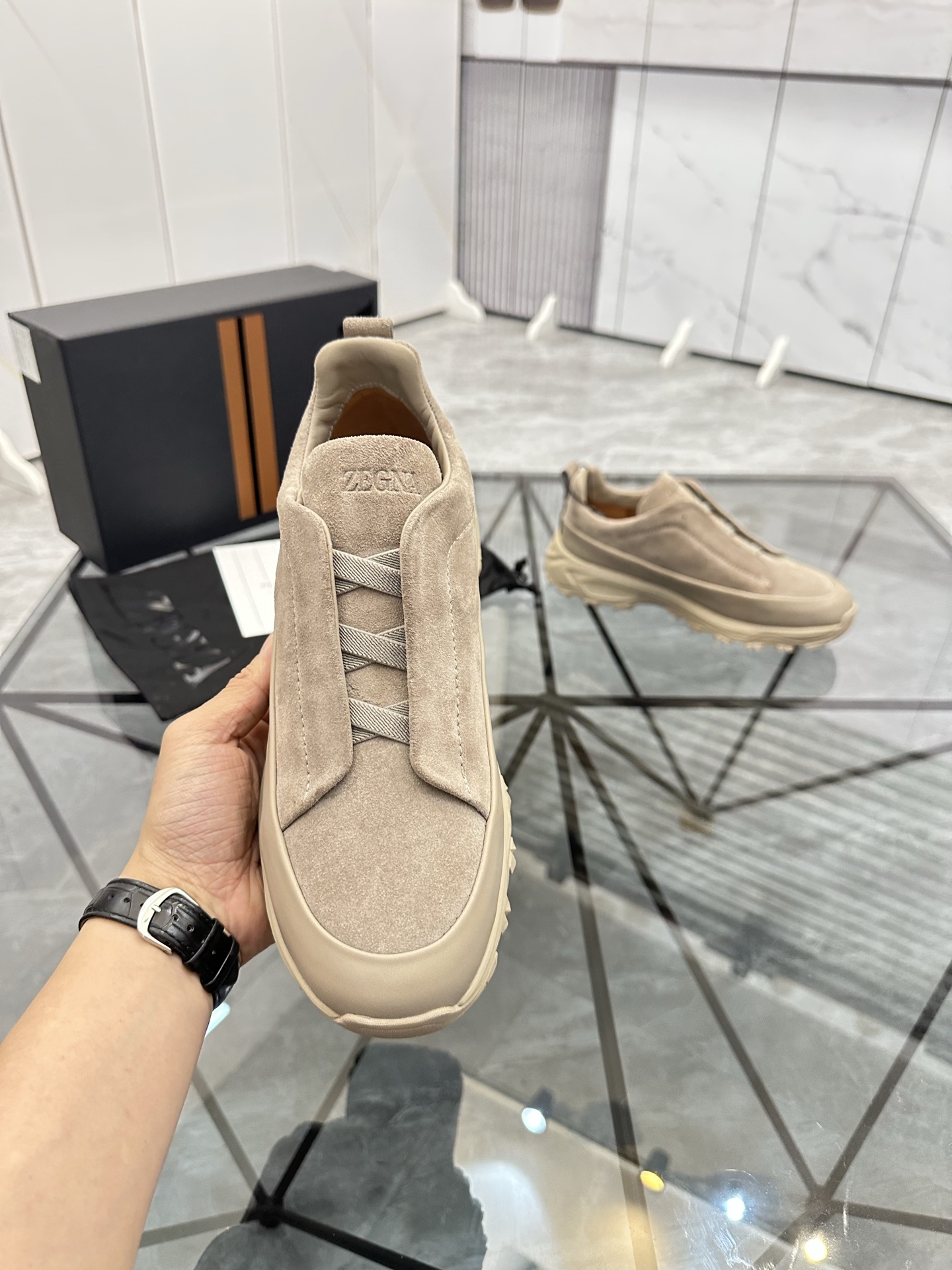 Zegna Low-Top Beige Suede Sneakers - Comfortable & Stylish Shoes 6 i1742893498230 5962 0 4