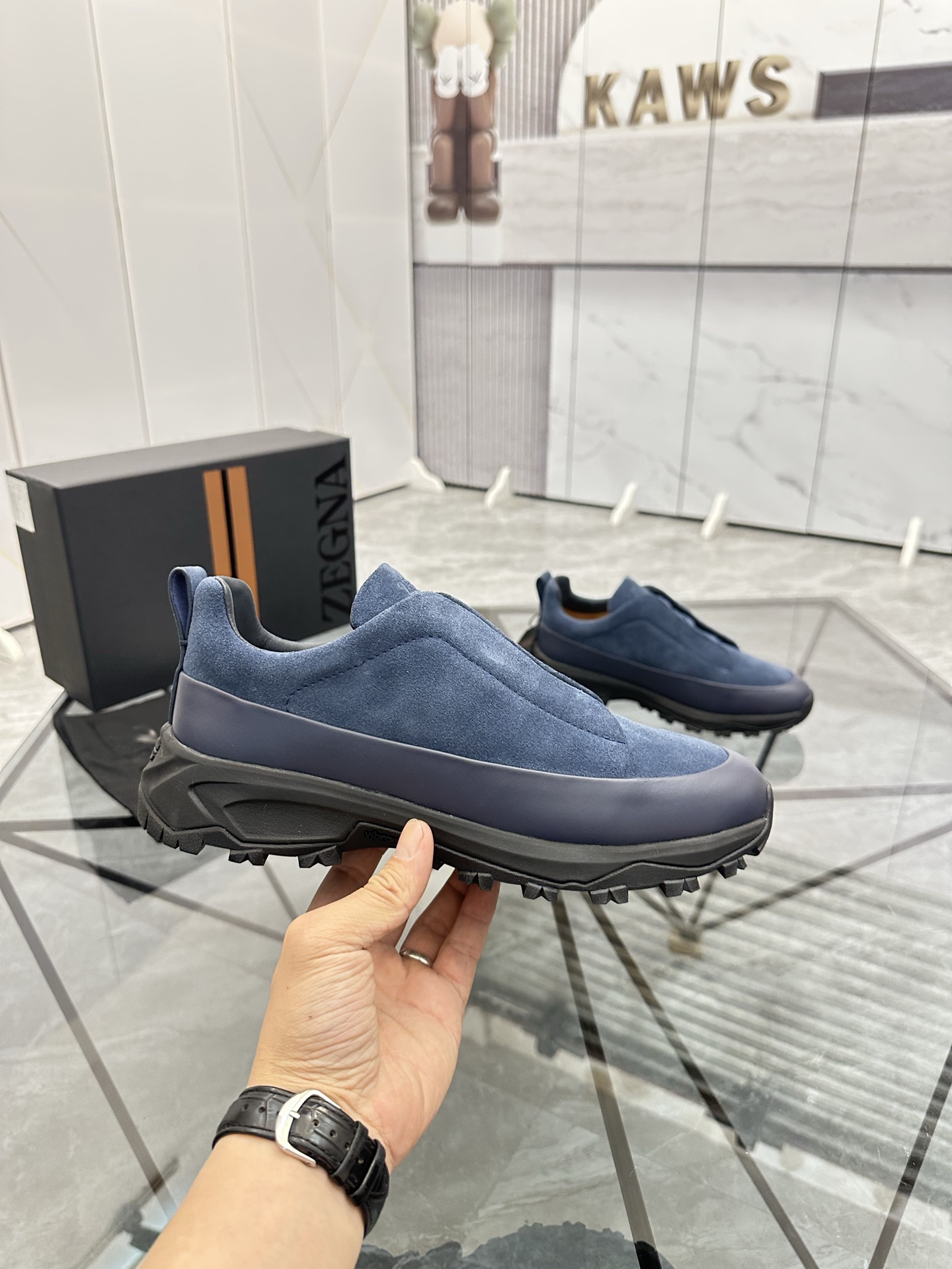 Zegna Men's Blue Suede Low-Top Sneakers - Premium Quality, Sizes 38-47 5 i1742893511381 5462 0 3