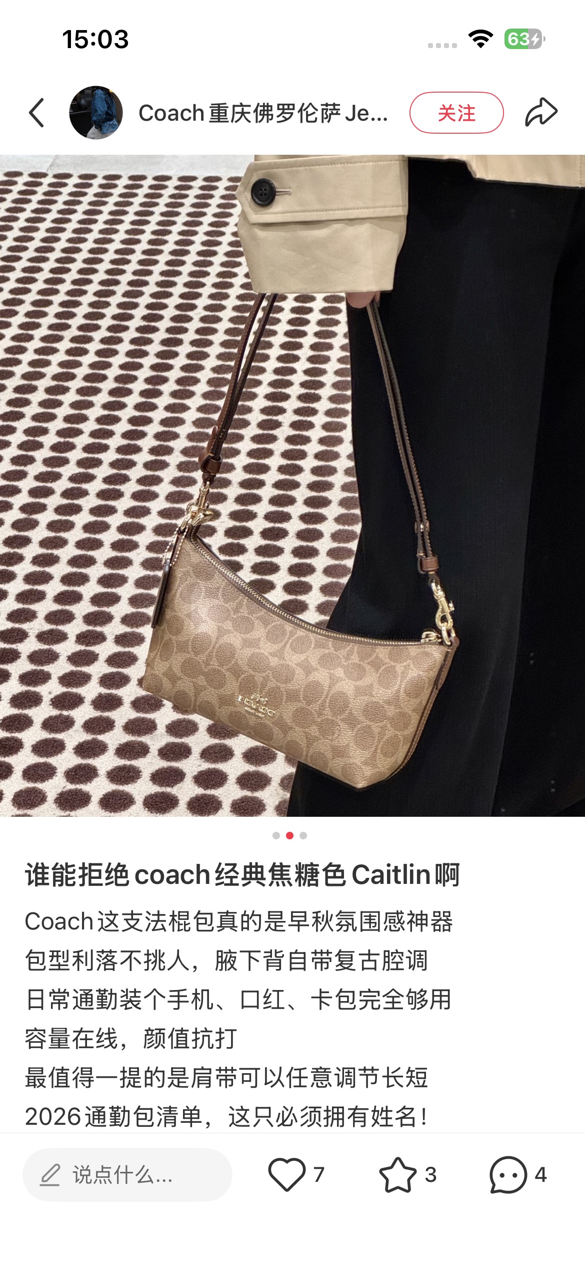 NO:850891,Caitlin was obsessed with it at first sight and was sold out as soon as it was released. The classic presbyopia is paired with a unique crescent bag shape. It is neat and smooth. The retro atmosphere is instantly filled. Carrying it is elegant everywhere!  060310, Chaopin Department Store19860909Caitlin第一眼就被硬控了 一发售就被抢空 经典老花再搭配独特的月牙包型 利落又流畅 复古氛围感瞬间拉满 背它处处都是优雅！ 060310,潮品百货,accessory