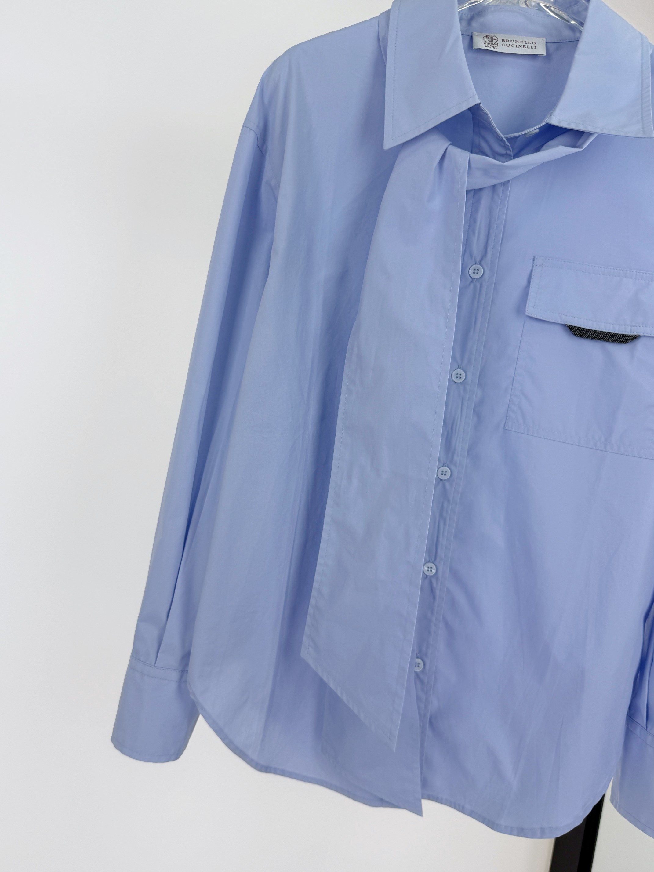 2025 Brumello Cucinelli Women’s Shirt with Unique Chain Pocket Design - 图片 8