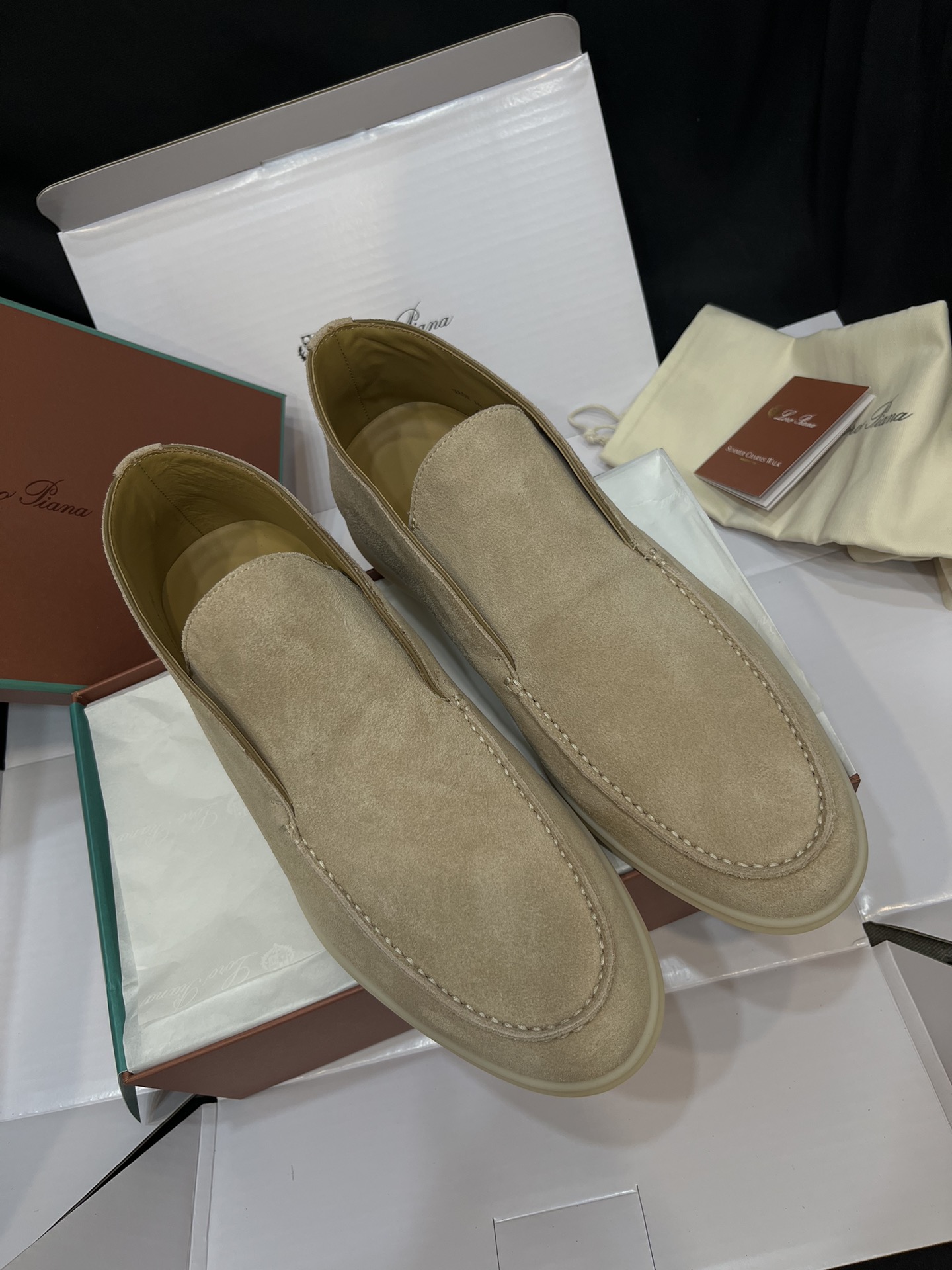 Réplica alta de designer
 Loro Piana Sapatos Meio Chinelos