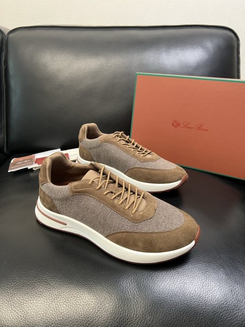 Loro Piana Men's Brown Suede and Technical Fabric Sneakers - Size 39-44 1 Loro Piana Men's Brown Suede and Technical Fabric Sneakers - Size 39-44