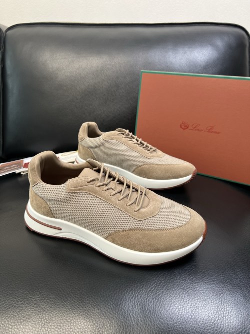 Loro Piana Men's High-Quality Beige Suede & Mesh Sneakers, Sizes 38-46 Available 1 Loro Piana Men's High-Quality Beige Suede & Mesh Sneakers, Sizes 38-46 Available