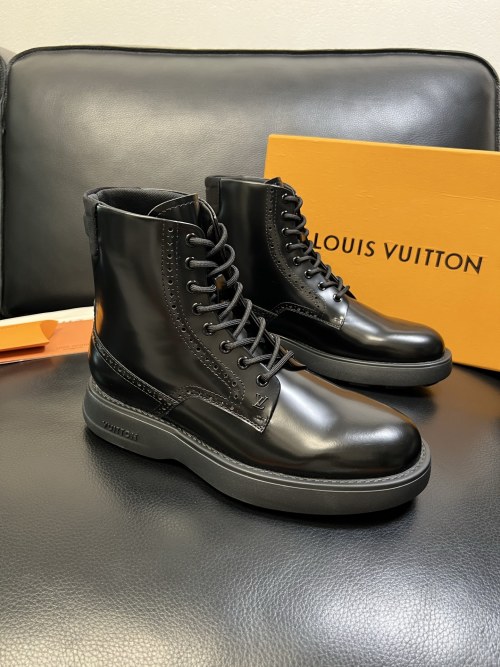 Louis Vuitton High-Top Leather Boots, Imported Italian Leather Upper 1 Louis Vuitton High-Top Leather Boots, Imported Italian Leather Upper