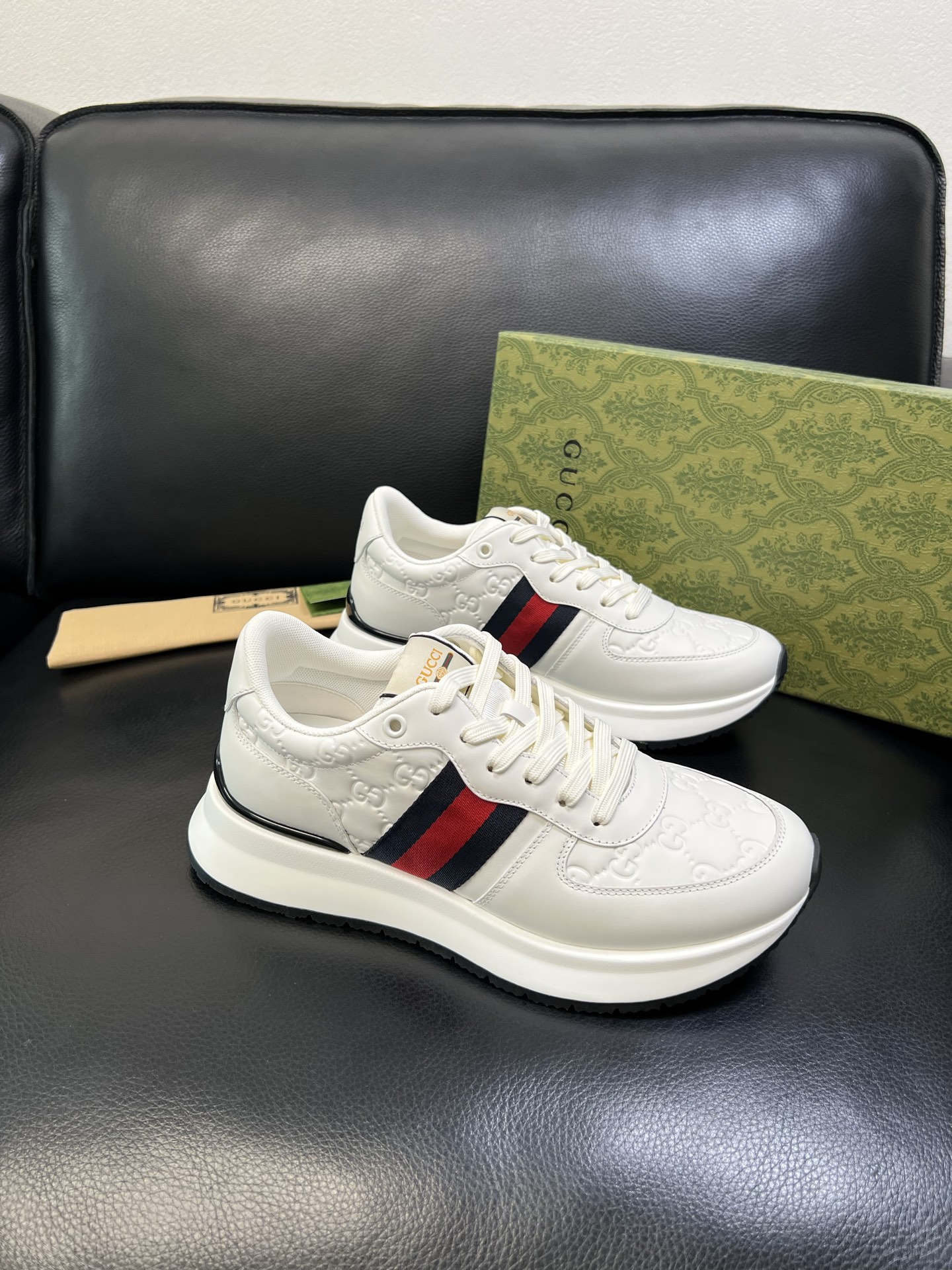 Gucci 高品质 顶级工艺品 古奇 专柜新款原厂配置，意大利进口牛皮搭配印花面料，进口牛皮内里垫，透气