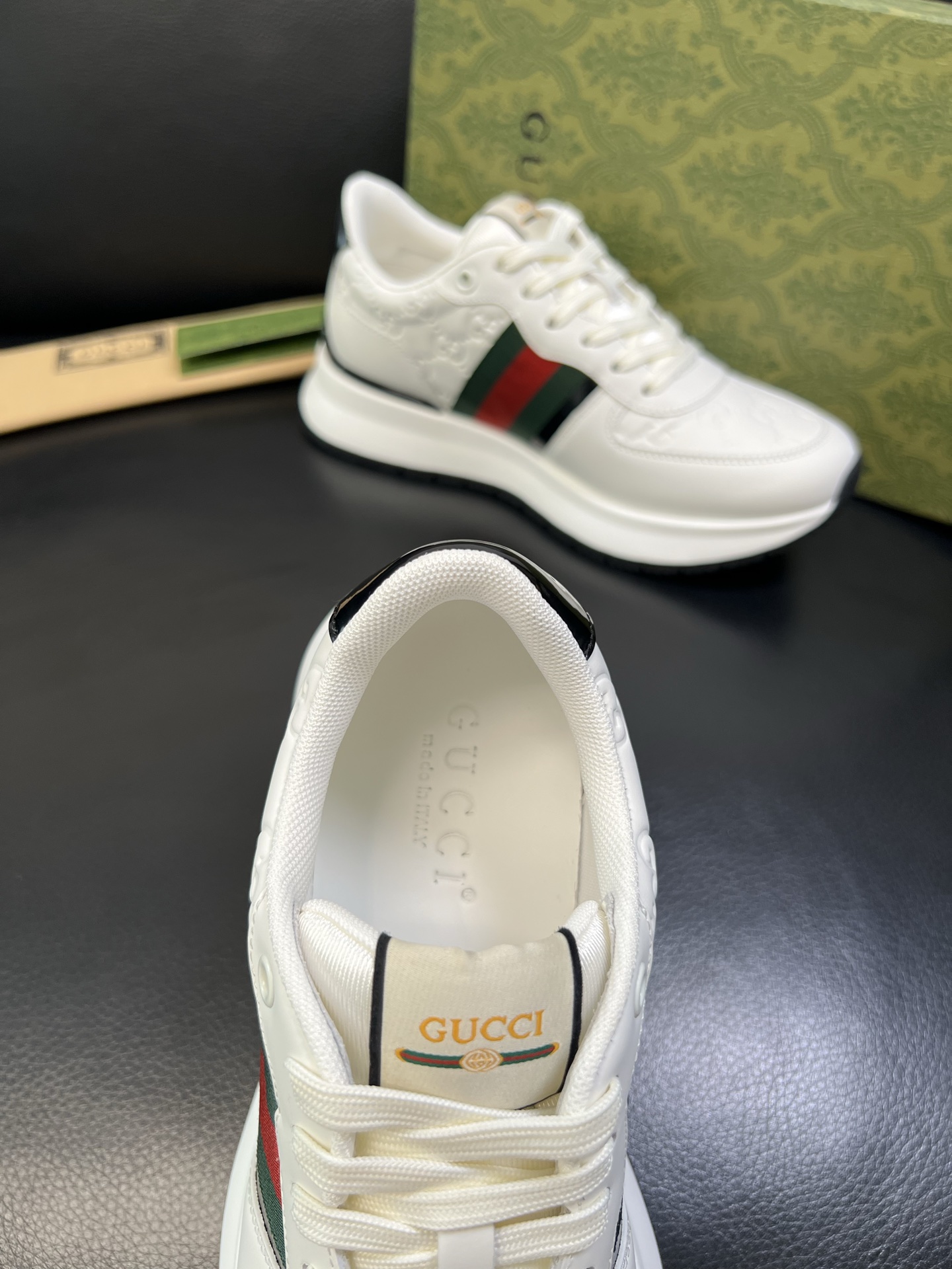 Gucci 高品质 顶级工艺品 古奇 专柜新款原厂配置，意大利进口牛皮搭配印花面料，进口牛皮内里垫，透气