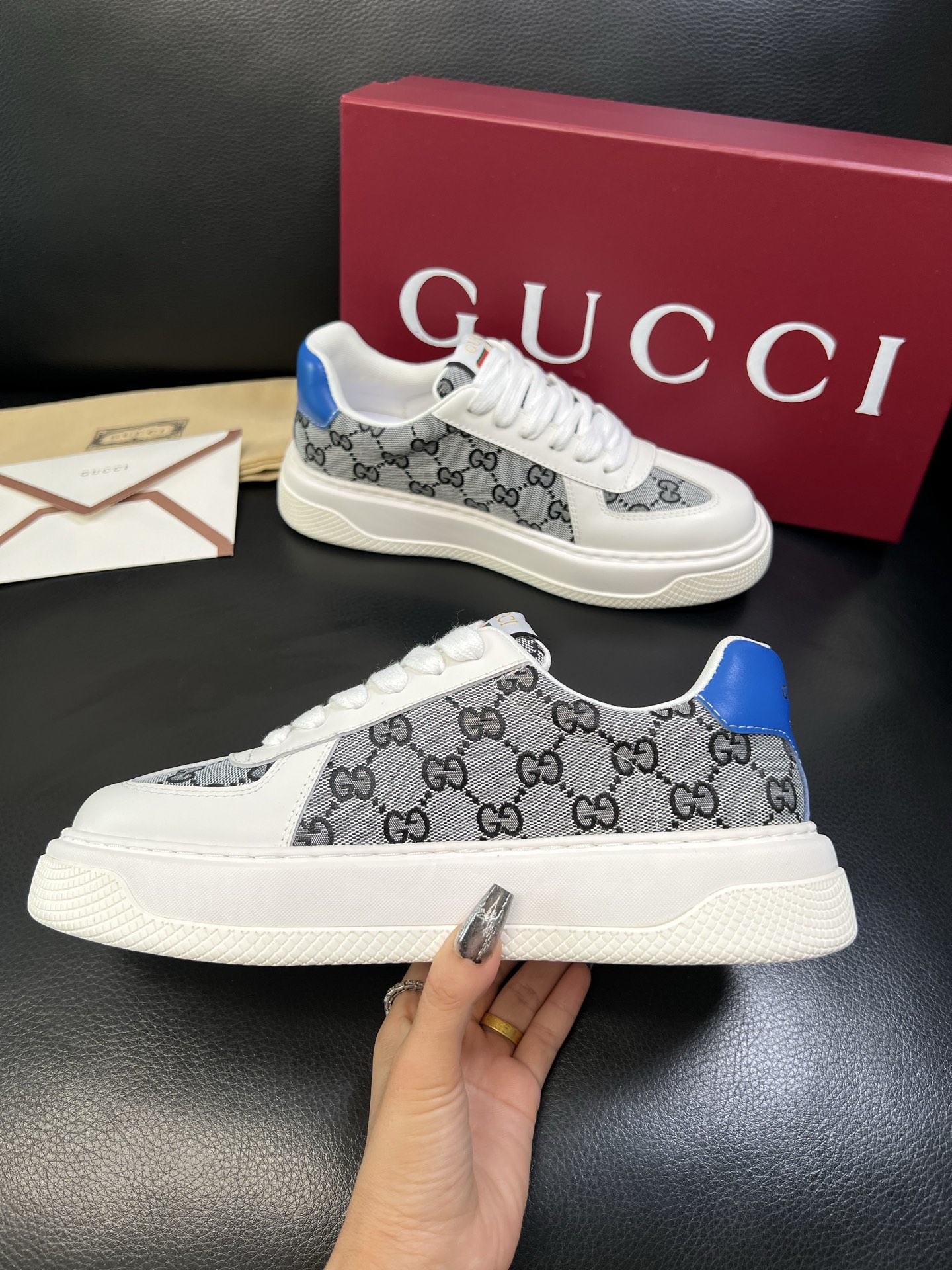 Gucci 高品质 顶级工艺品 古奇 专柜新款原厂配置，意大利进口牛皮搭配印花布面料，进口牛皮内里垫，透