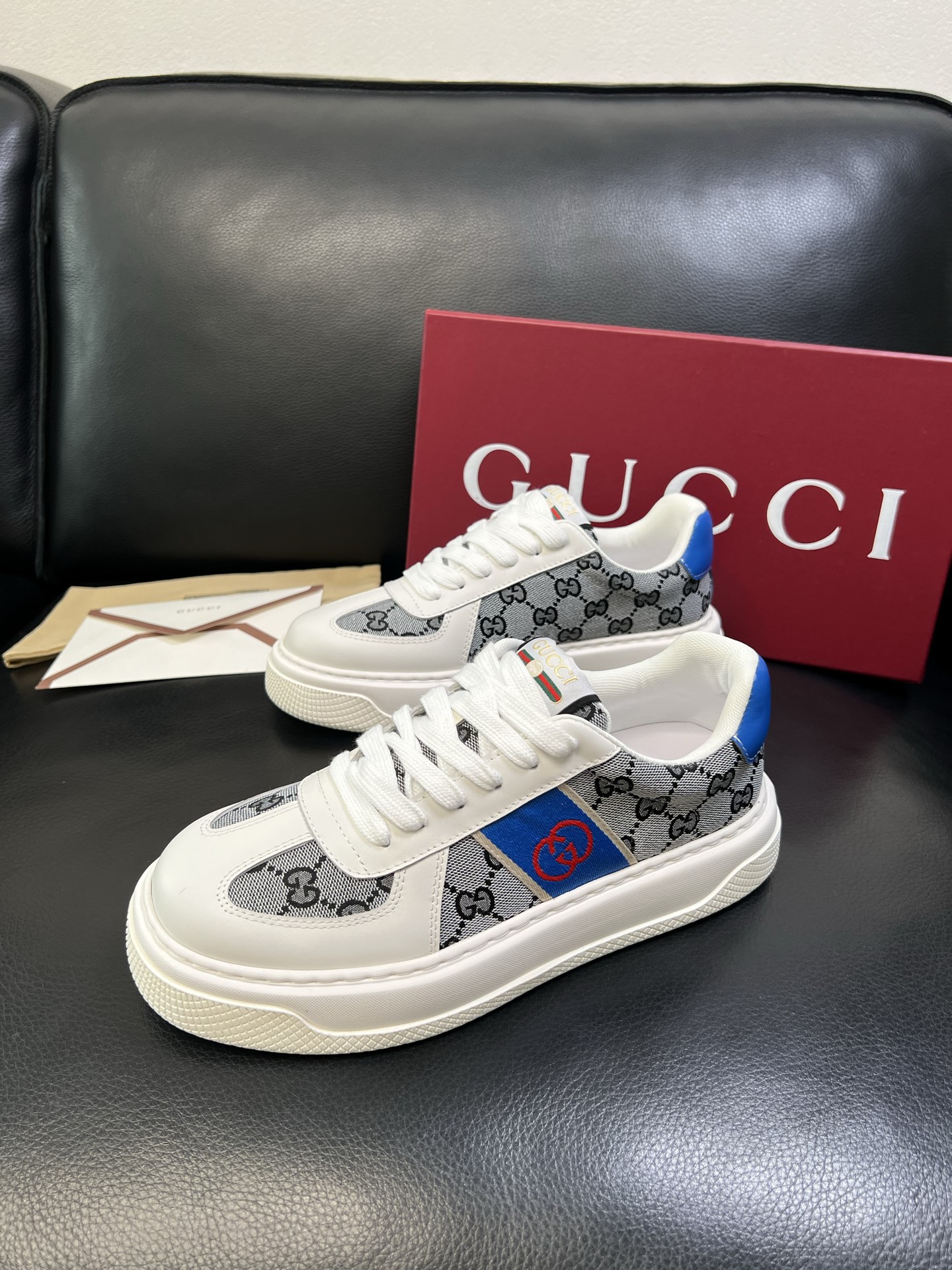 Gucci 高品质 顶级工艺品 古奇 专柜新款原厂配置，意大利进口牛皮搭配印花布面料，进口牛皮内里垫，透