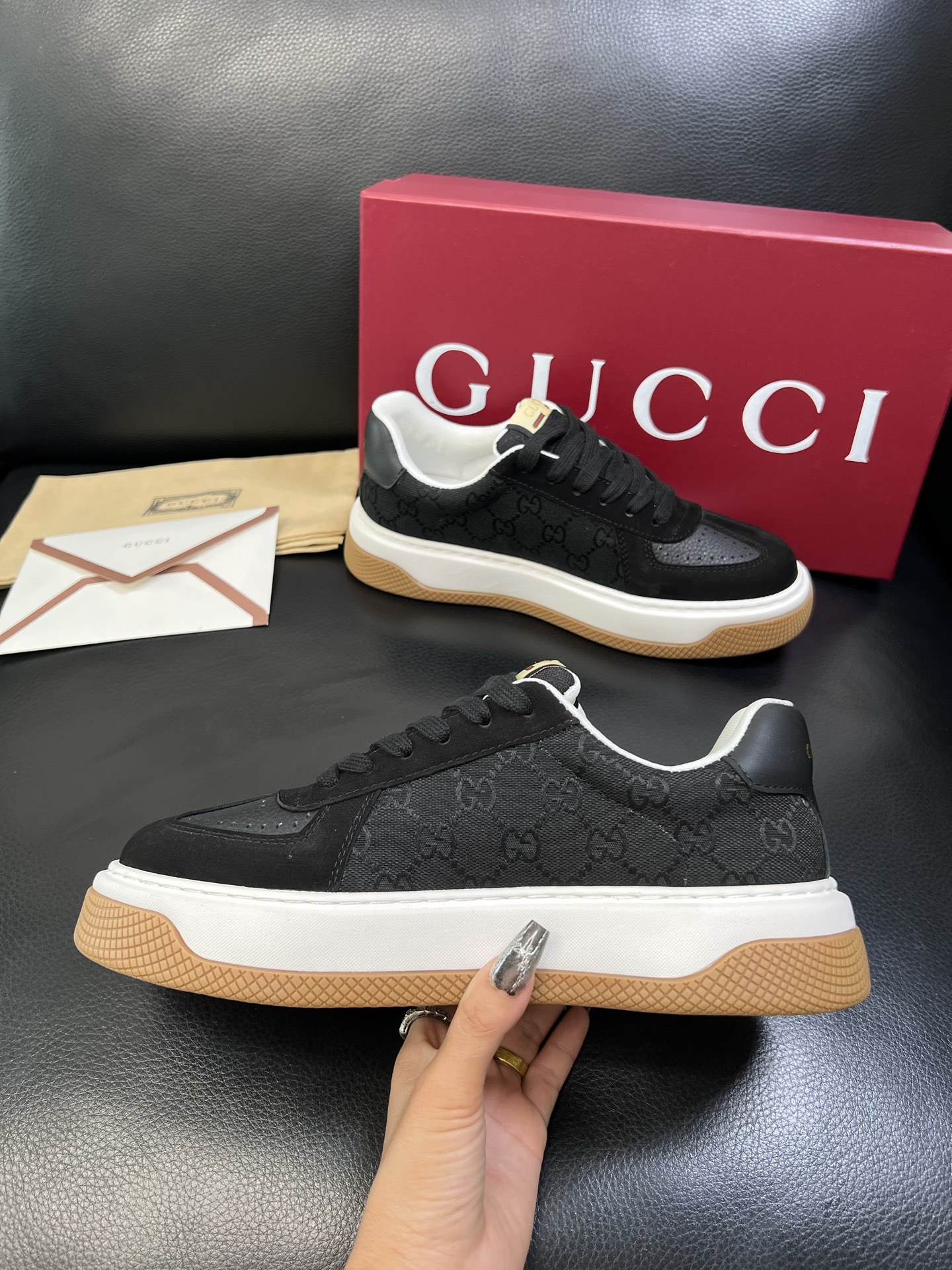 Gucci 高品质 顶级工艺品 古奇 专柜新款原厂配置，意大利进口牛皮搭配印花布面料，进口牛皮内里垫，透